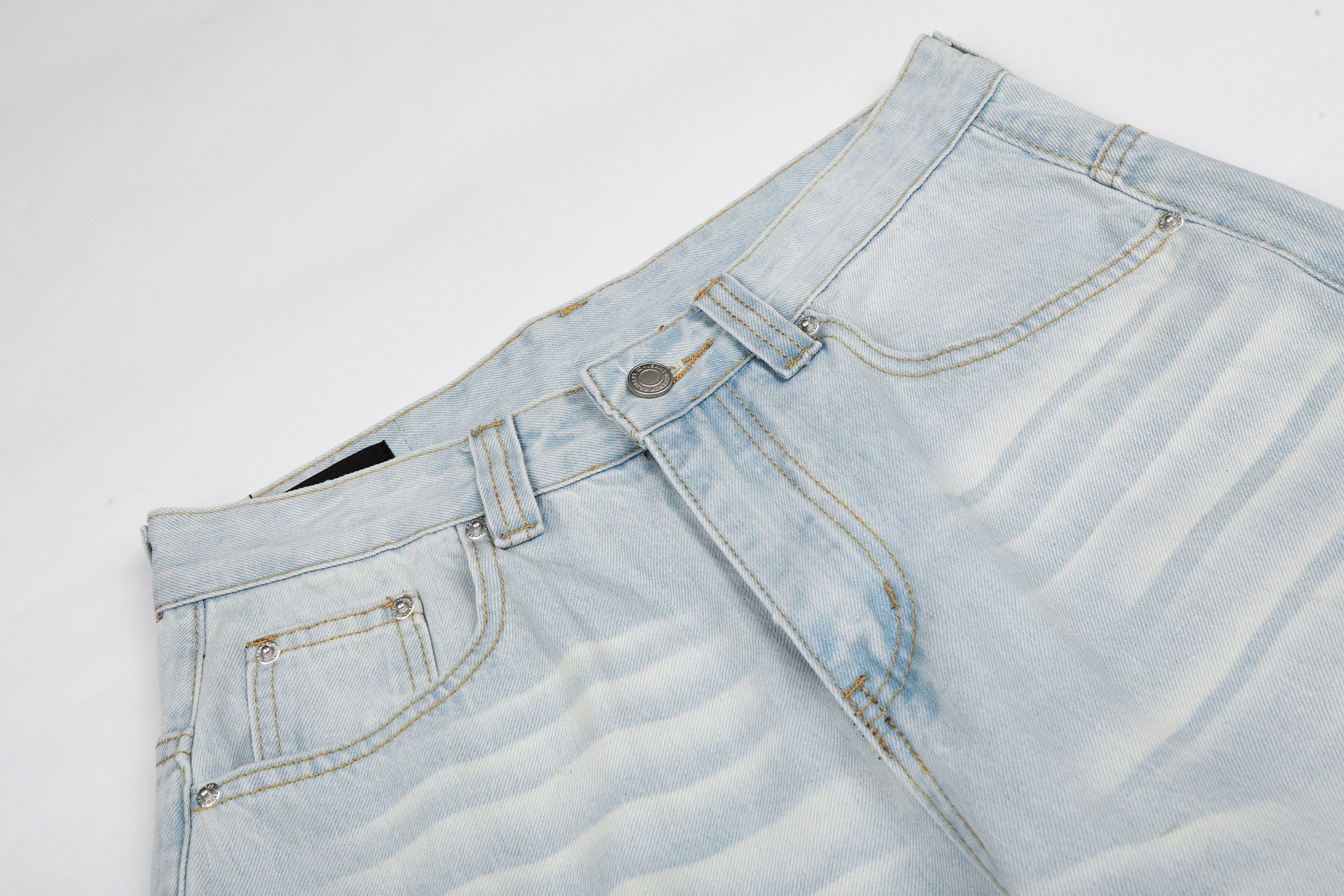 Omirad Ice Wash Wide Leg Jeans | Light Wash Streetwear Denim