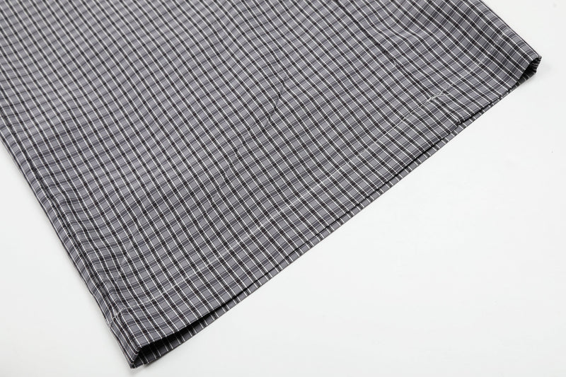 Tie-Front Checked Wide-Leg Pants | Fold-Over Waistband