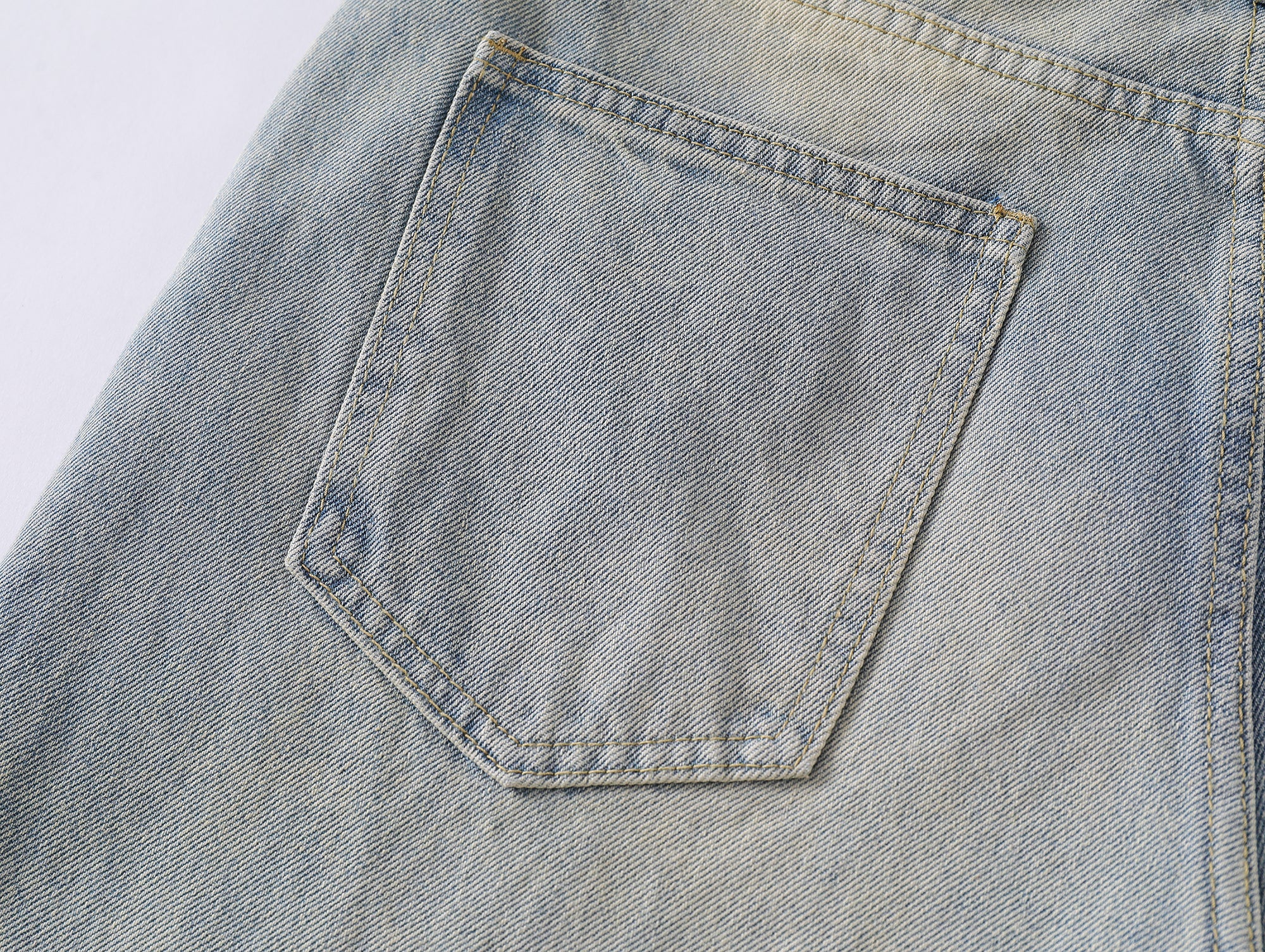 Omirad Light Fade Whisker Wide-Leg Denim Pants