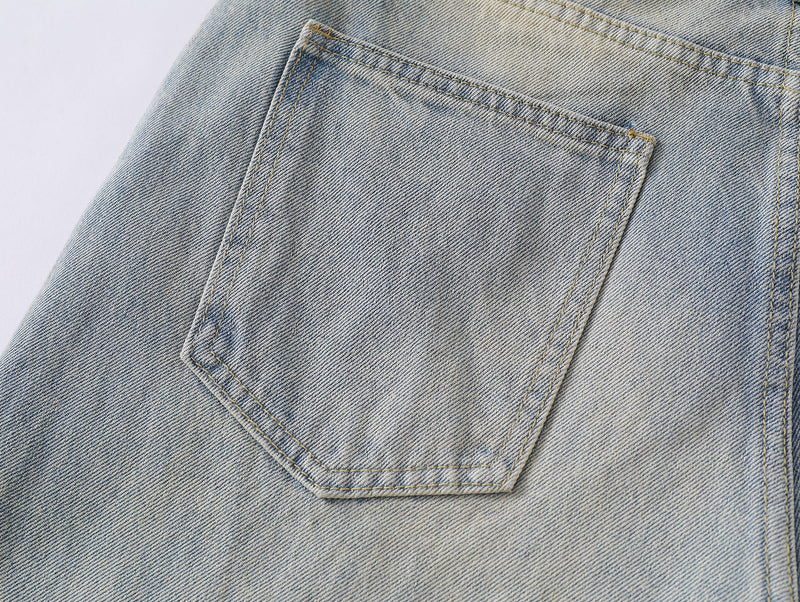Omirad Light Fade Whisker Wide-Leg Denim Pants