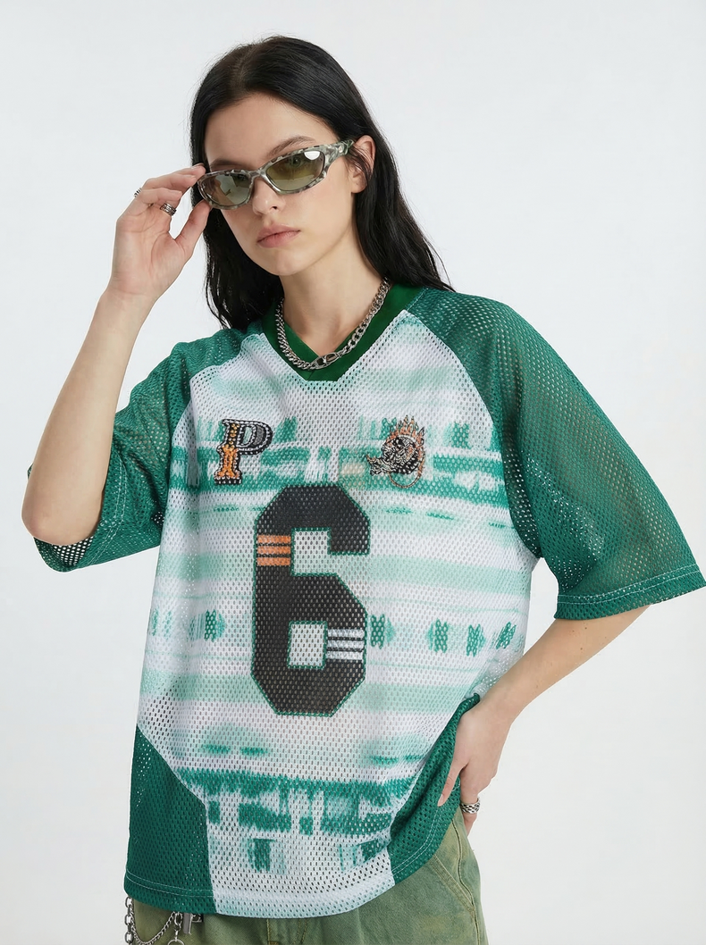 Omirad Varsity 6 Mesh Jersey T-Shirt | Athletic Streetwear