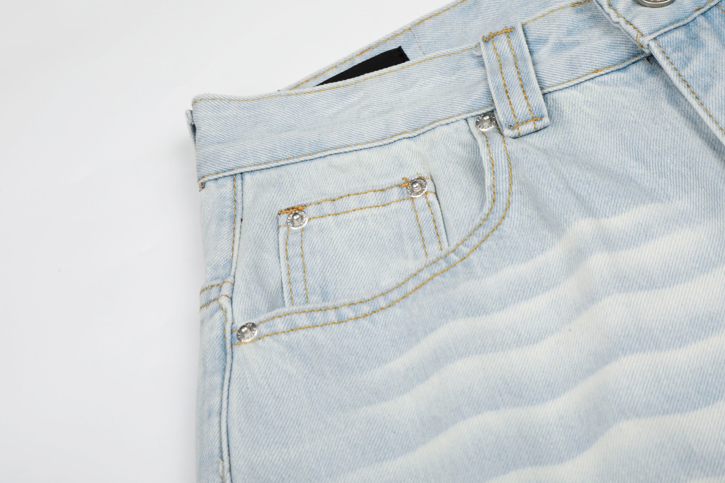 Omirad Ice Wash Wide Leg Jeans | Light Wash Streetwear Denim