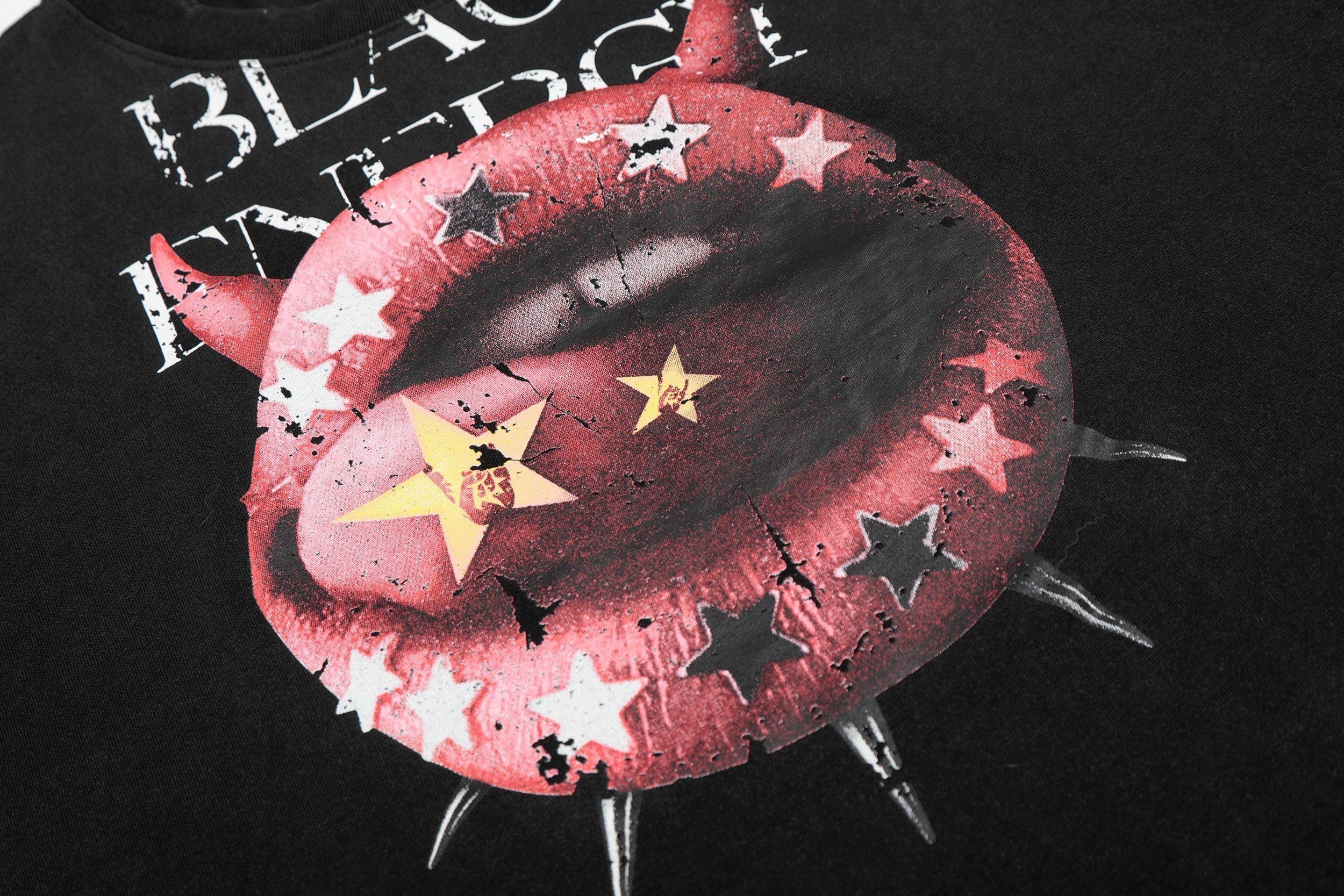 Omirad Black Energy Devil Lip Graphic Tee | Punk Streetwear