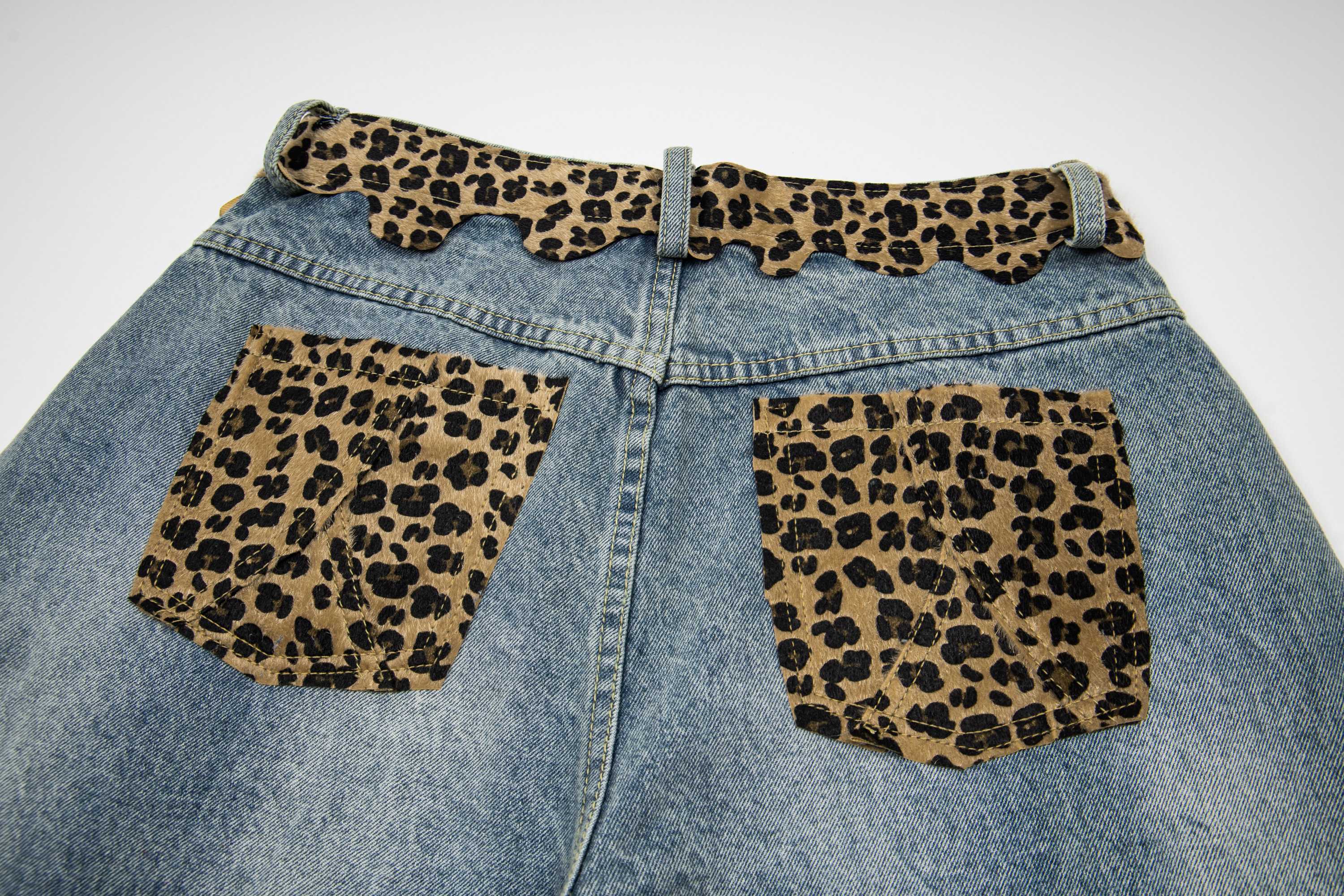 Leopard Patch Distressed Denim Shorts | Y2K Streetwear