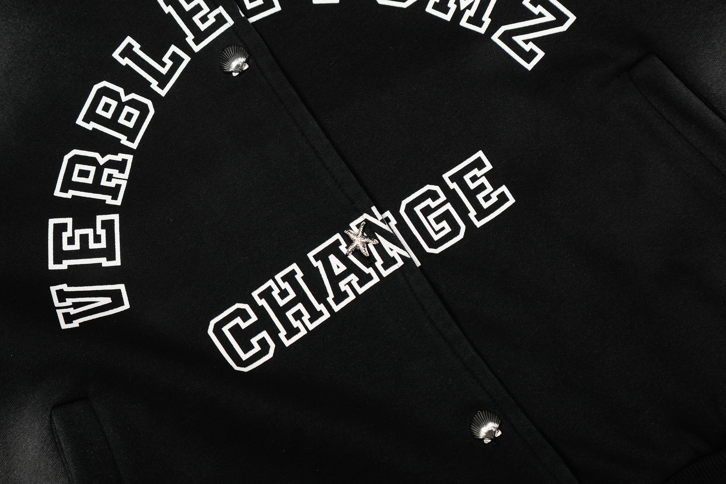 Omirad Change Spray-Fade Snap-Button Varsity Hoodie Jacket