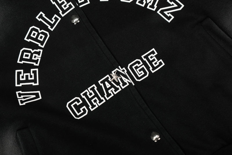Omirad Change Spray-Fade Snap-Button Varsity Hoodie Jacket
