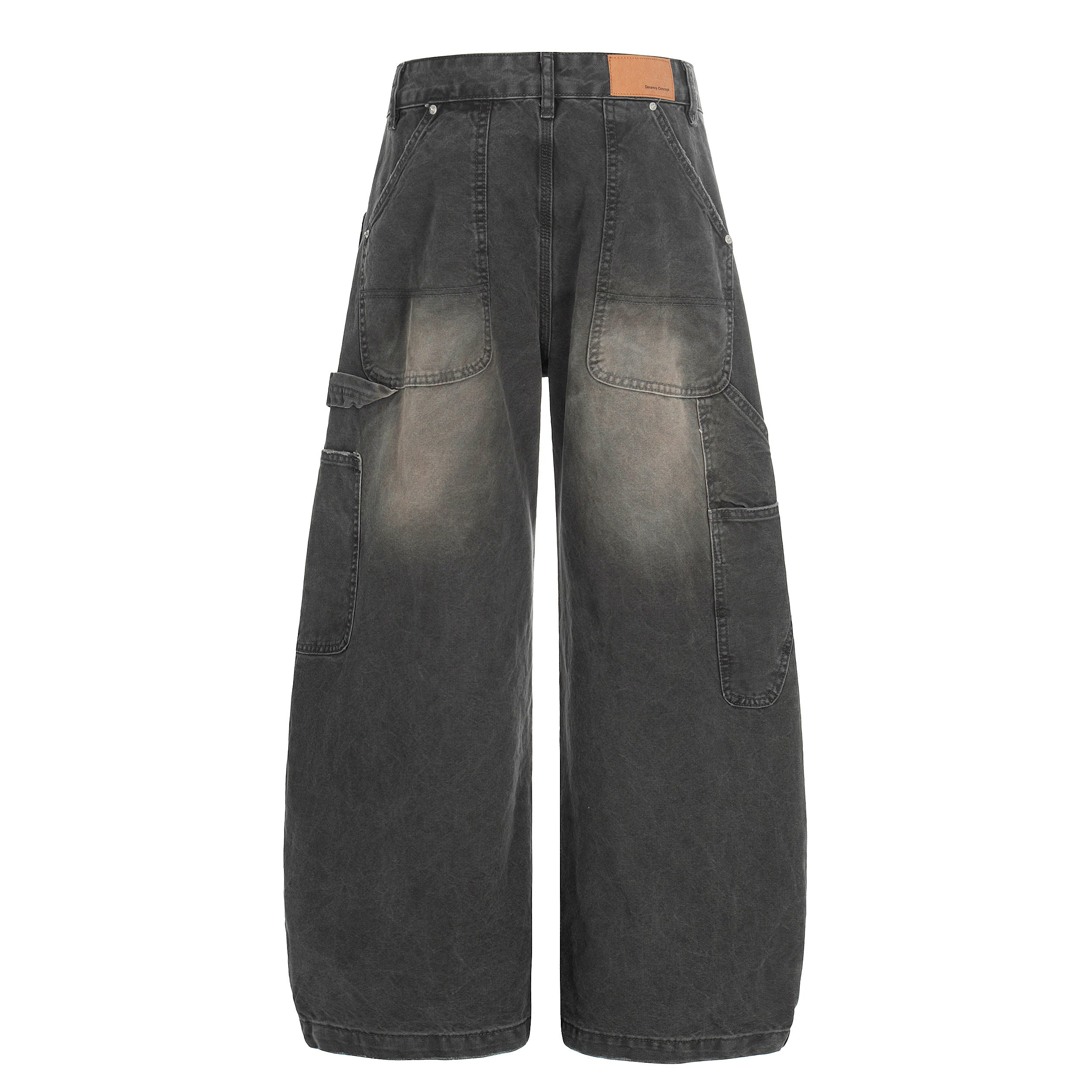 Omirad Washed Utility Wide-Leg Denim Pants | Oversized Cargo