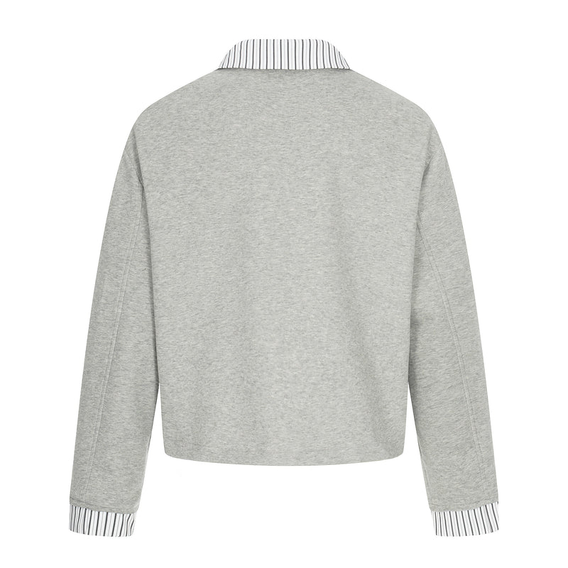 Double-Breasted Layered Stripe Jacket | Cotton Streetwear