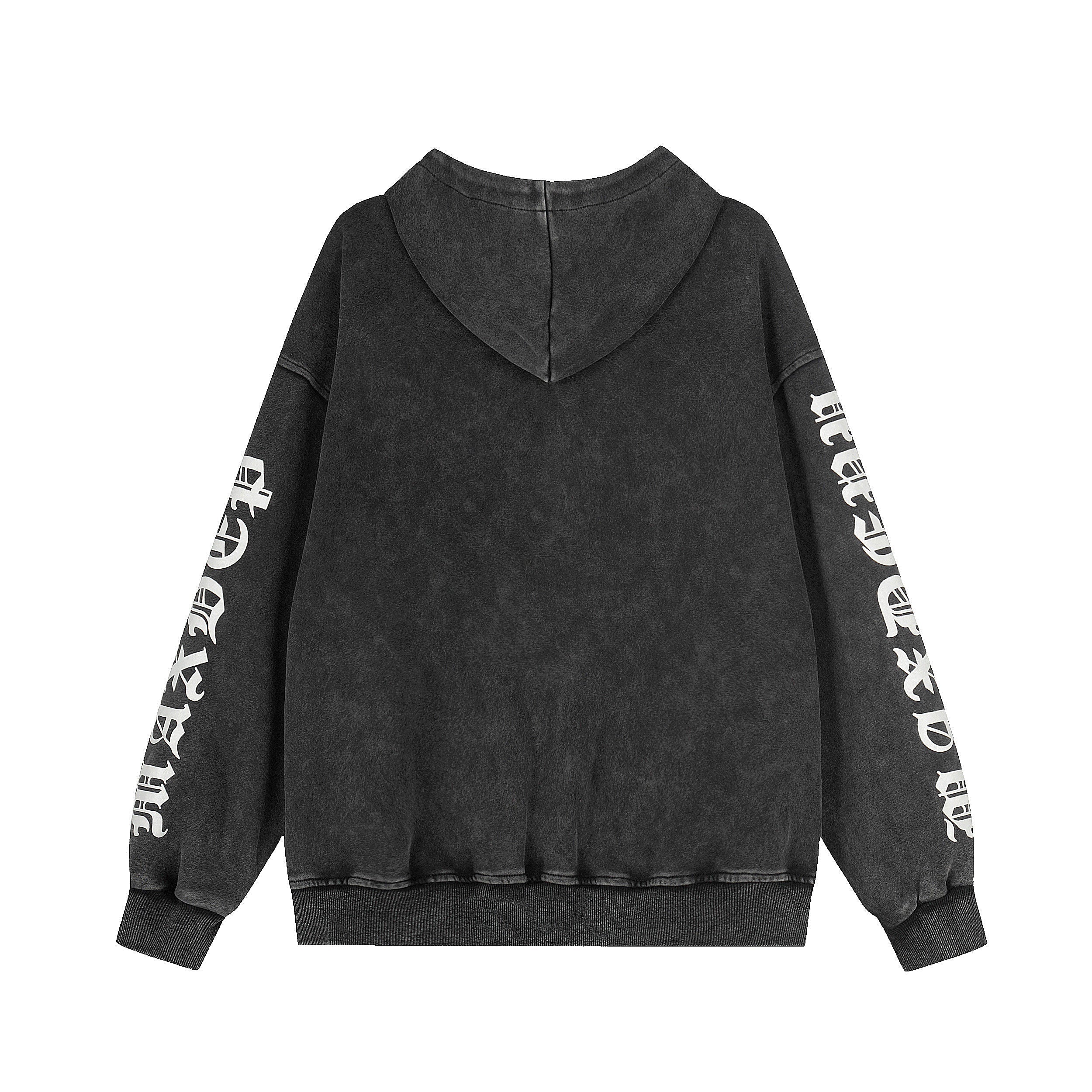 Distressed Graphic Zip Hoodie | Oversized Streetwear