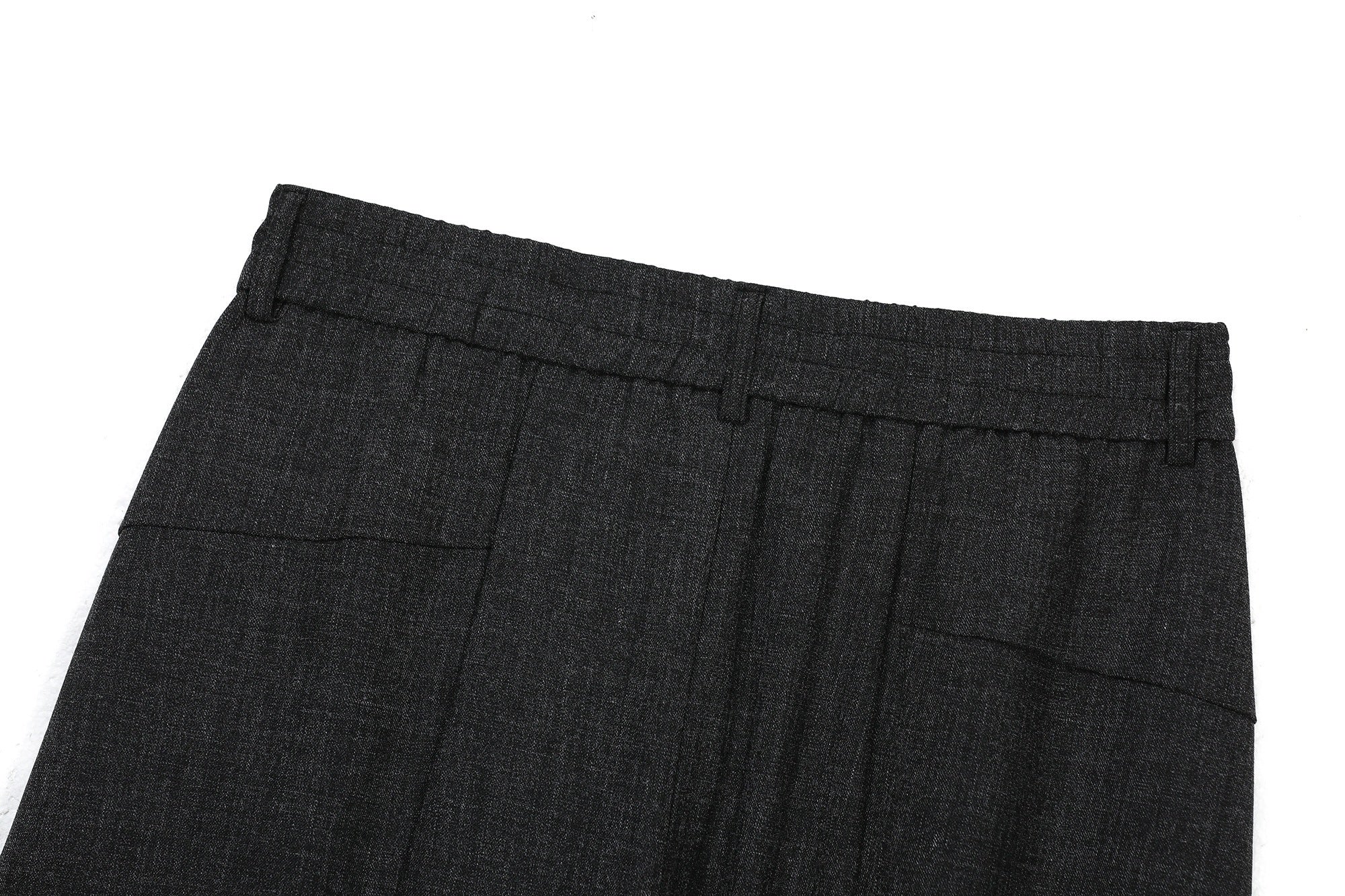 Pleated Wide-Leg Pants with Asymmetric Button Front | Omirad
