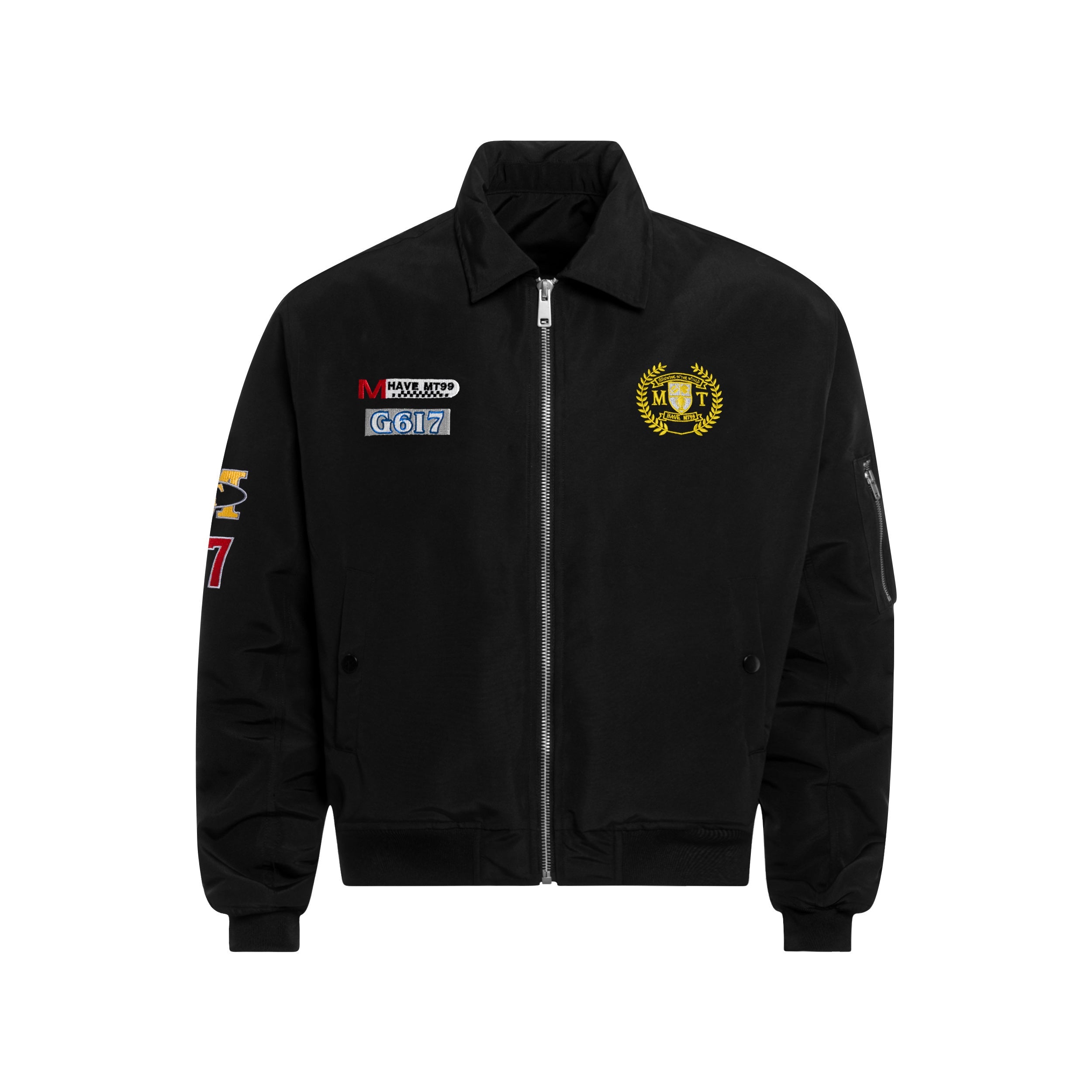 Omirad Patchwork Camouflage Varsity Bomber Jacket