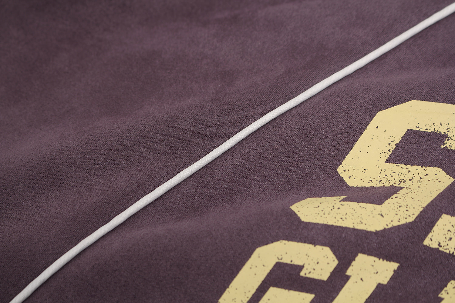 Suede Varsity Zip Hoodie | Bold Lettering & Contrast Piping