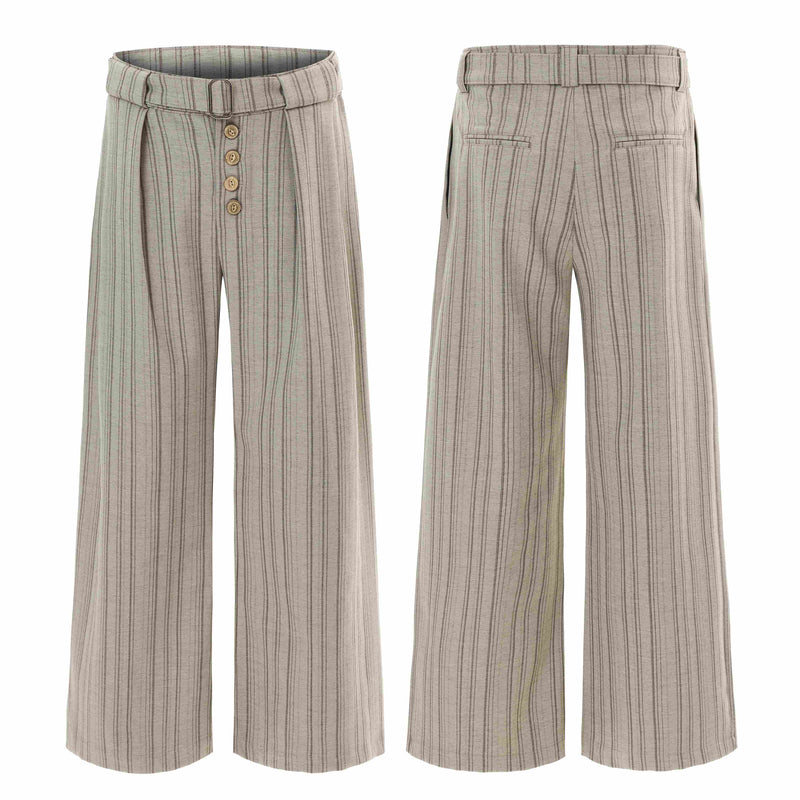 Deconstructed Pinstripe Wide-Leg Trousers | Vintage Tailored