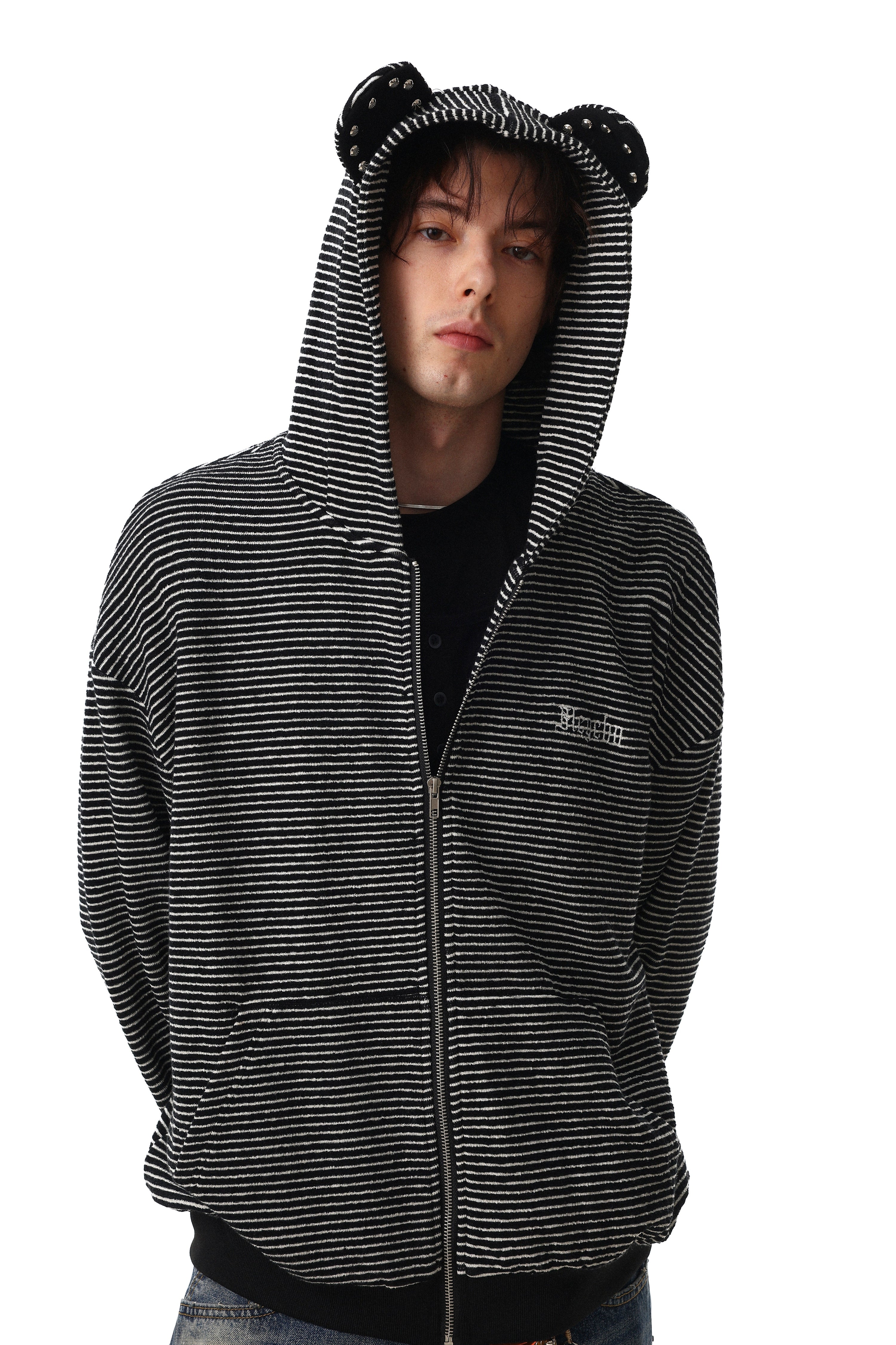 Omirad Striped Zip Hoodie | 100% Cotton Streetwear Hoodie