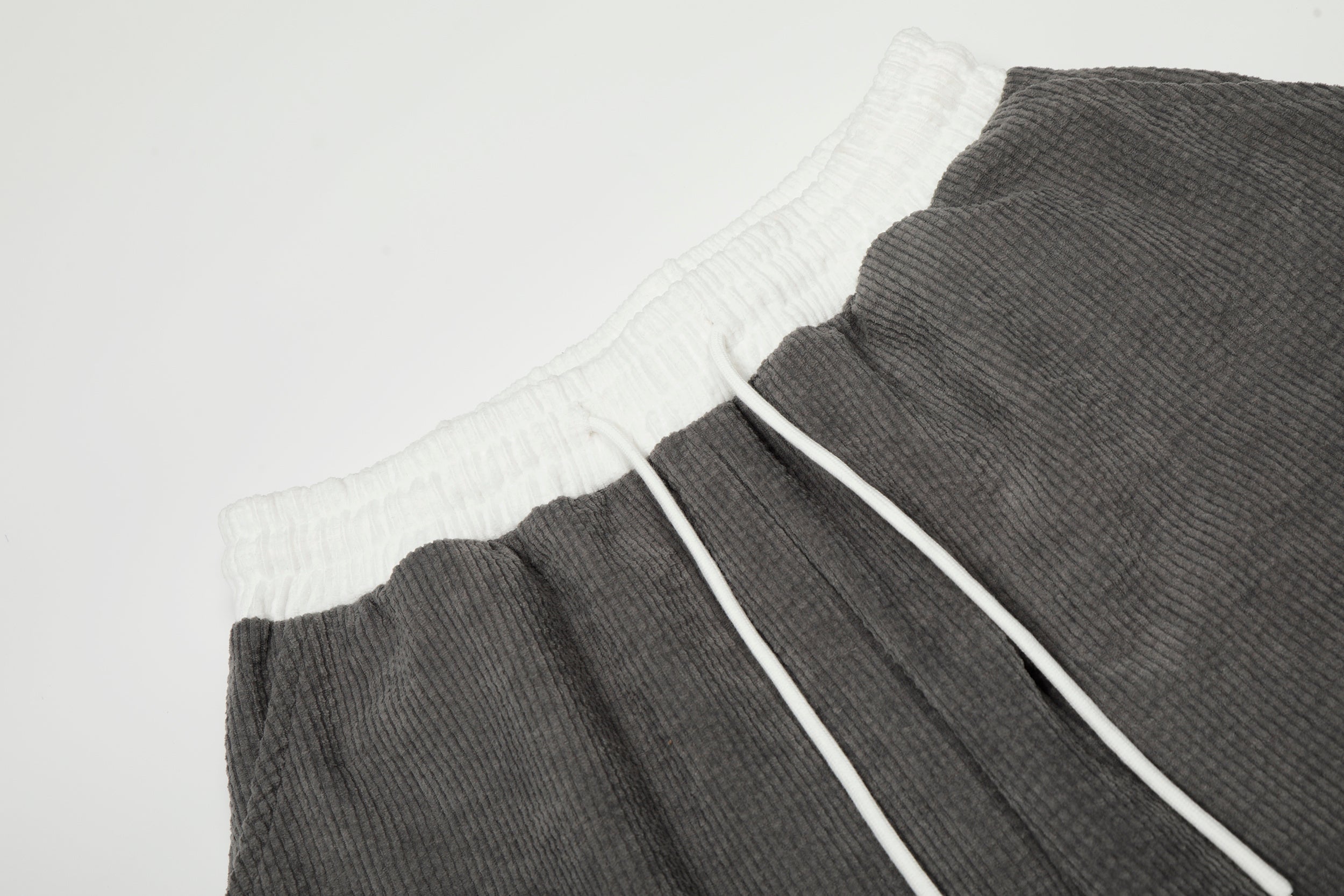 Corduroy Paw Embroidered Barrel-Leg Pants | Streetwear