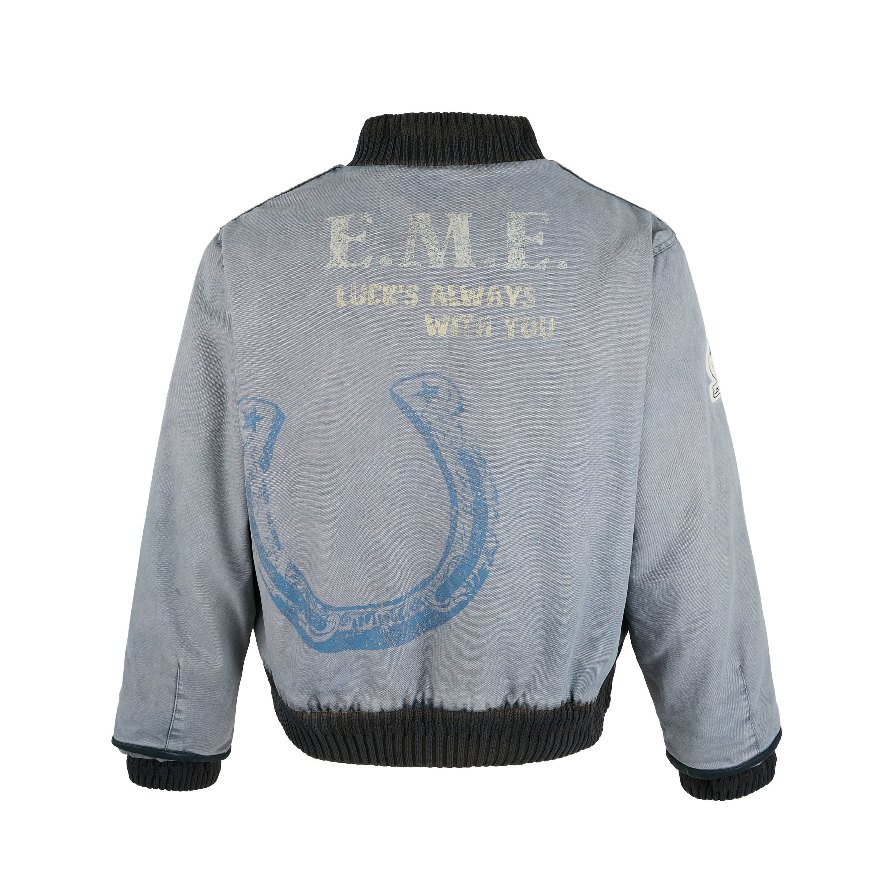 Omirad Vintage Washed Varsity Bomber Jacket | Cropped Fit