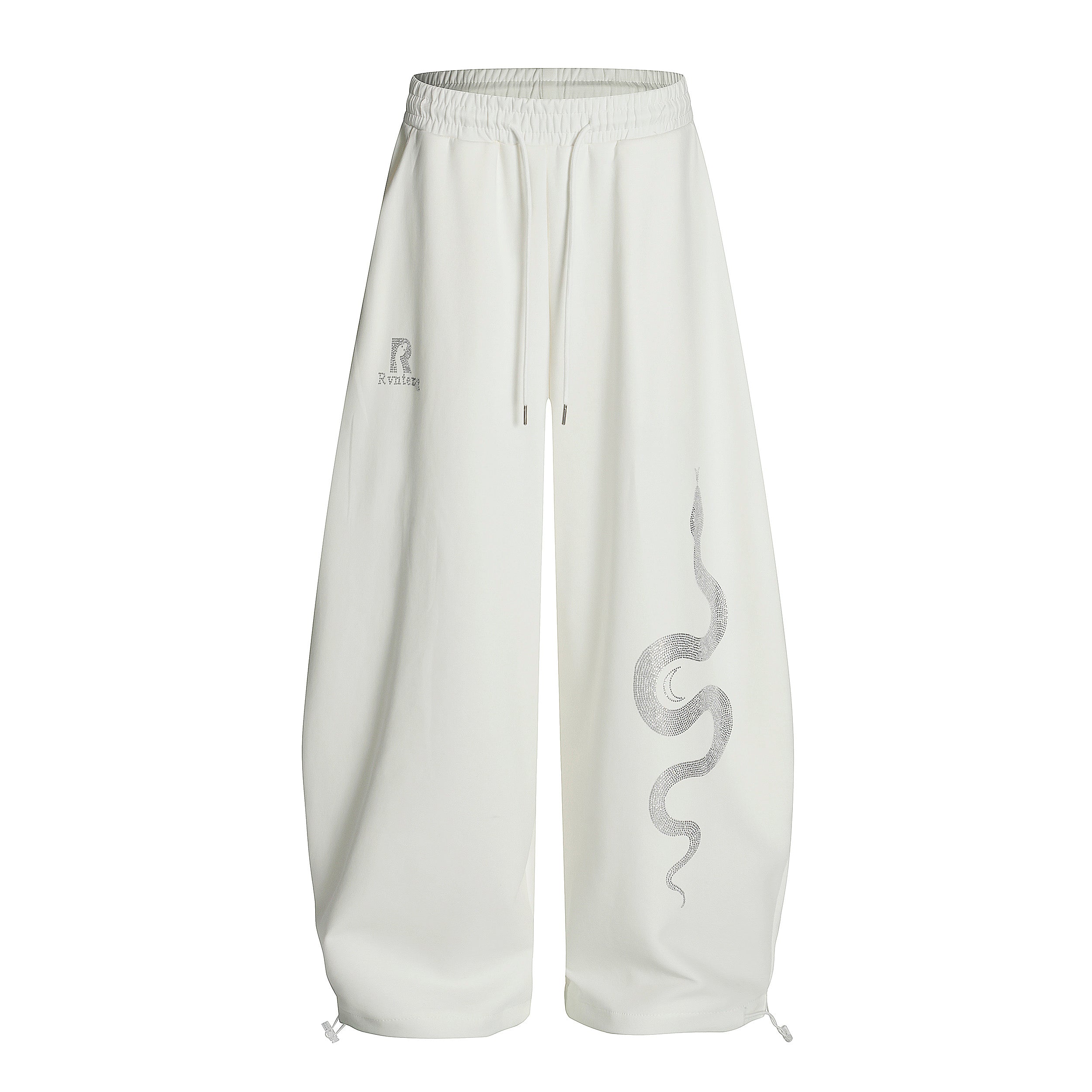 Serpent Rhinestone Graphic Sweatpants | Wide-Leg Streetwear