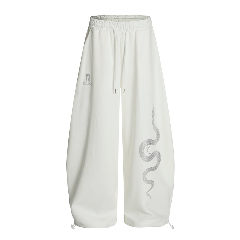 Serpent Rhinestone Graphic Sweatpants | Wide-Leg Streetwear
