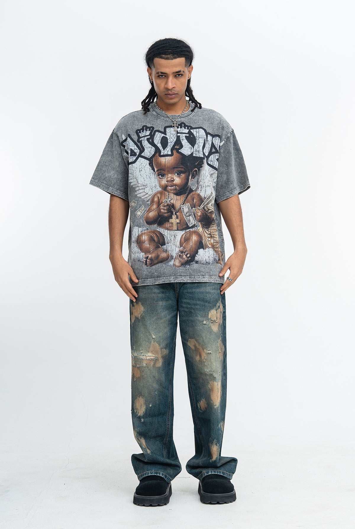 Omirad Divine Baby Vintage Wash Graphic T-Shirt | Street Luxury