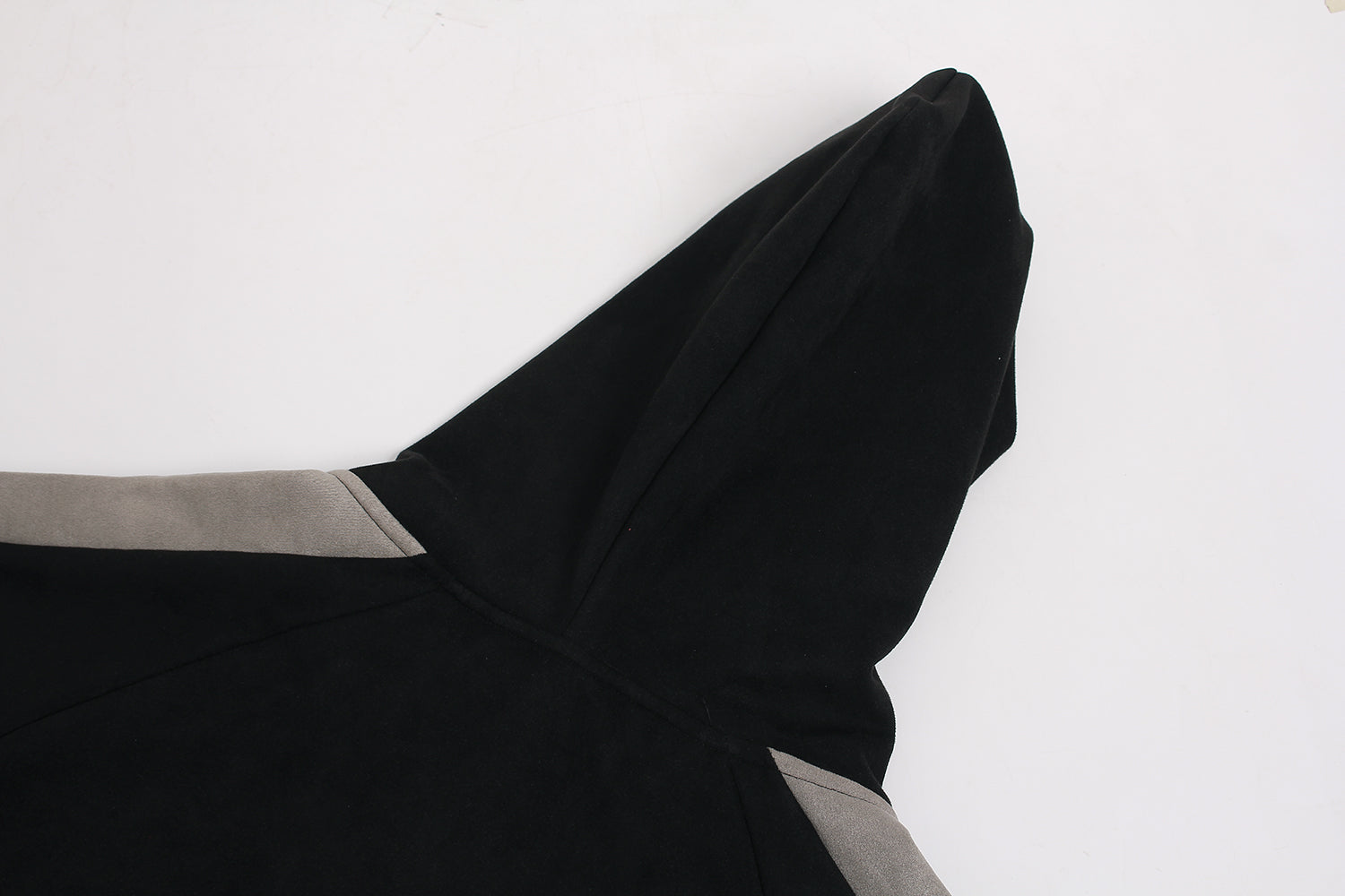 Omirad GLFS Suede-Finish Retro Zip Hoodie | Streetwear