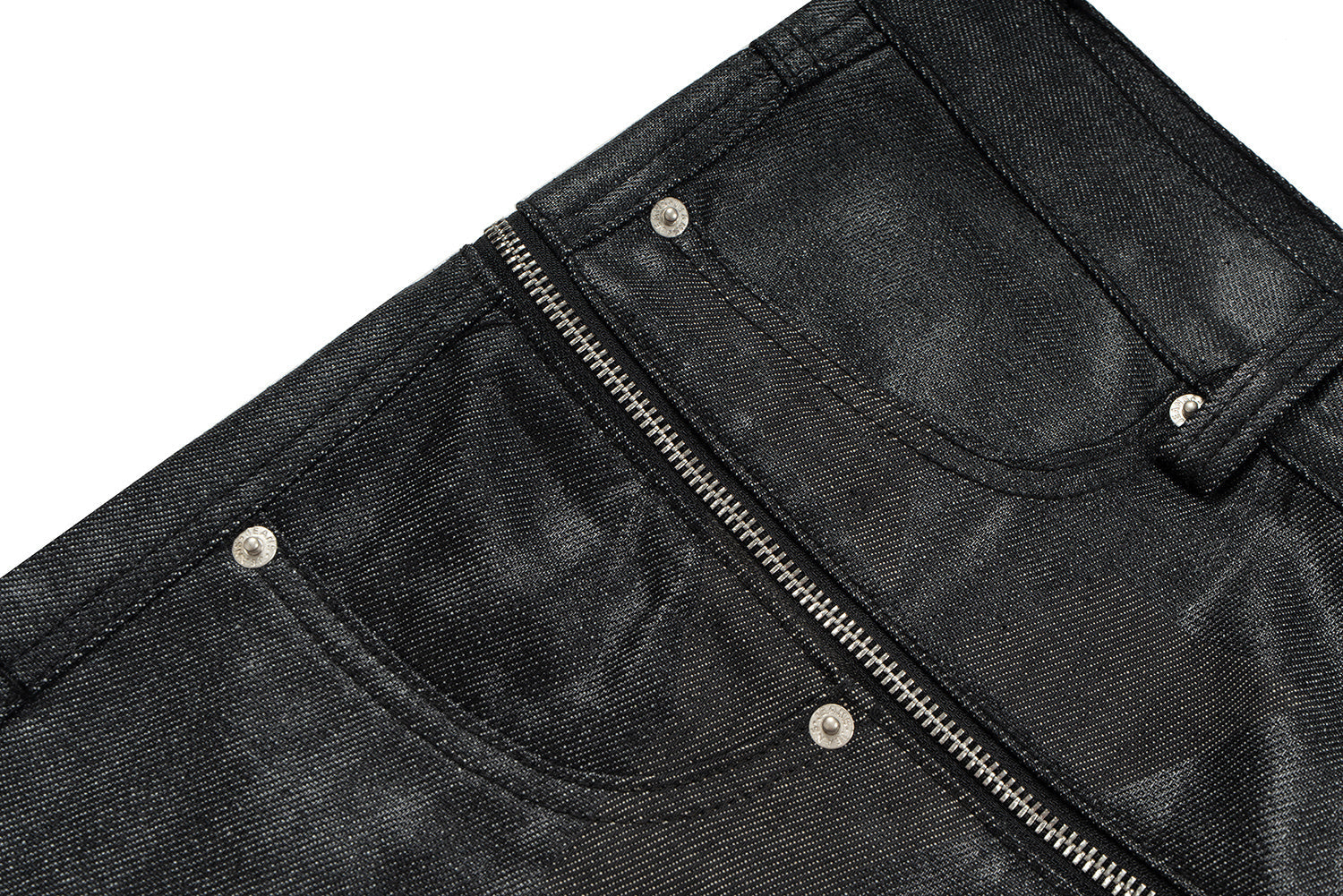 Omirad Double Waist Coated Denim Pants | Wide Leg Streetwear