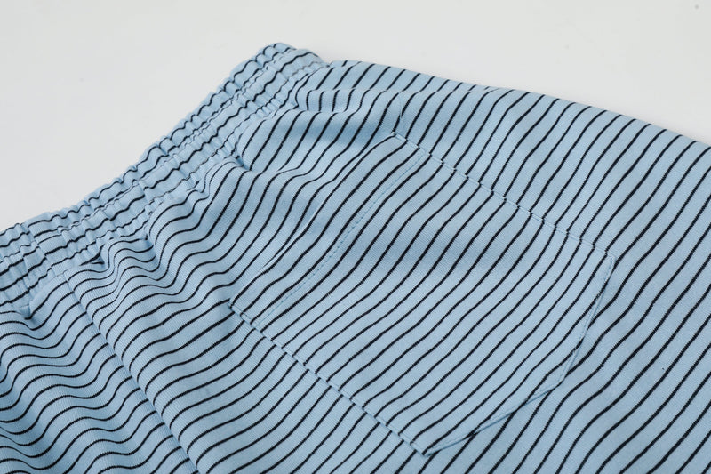 Playful Striped Balloon-Leg Sweatpants with Dog Graphic