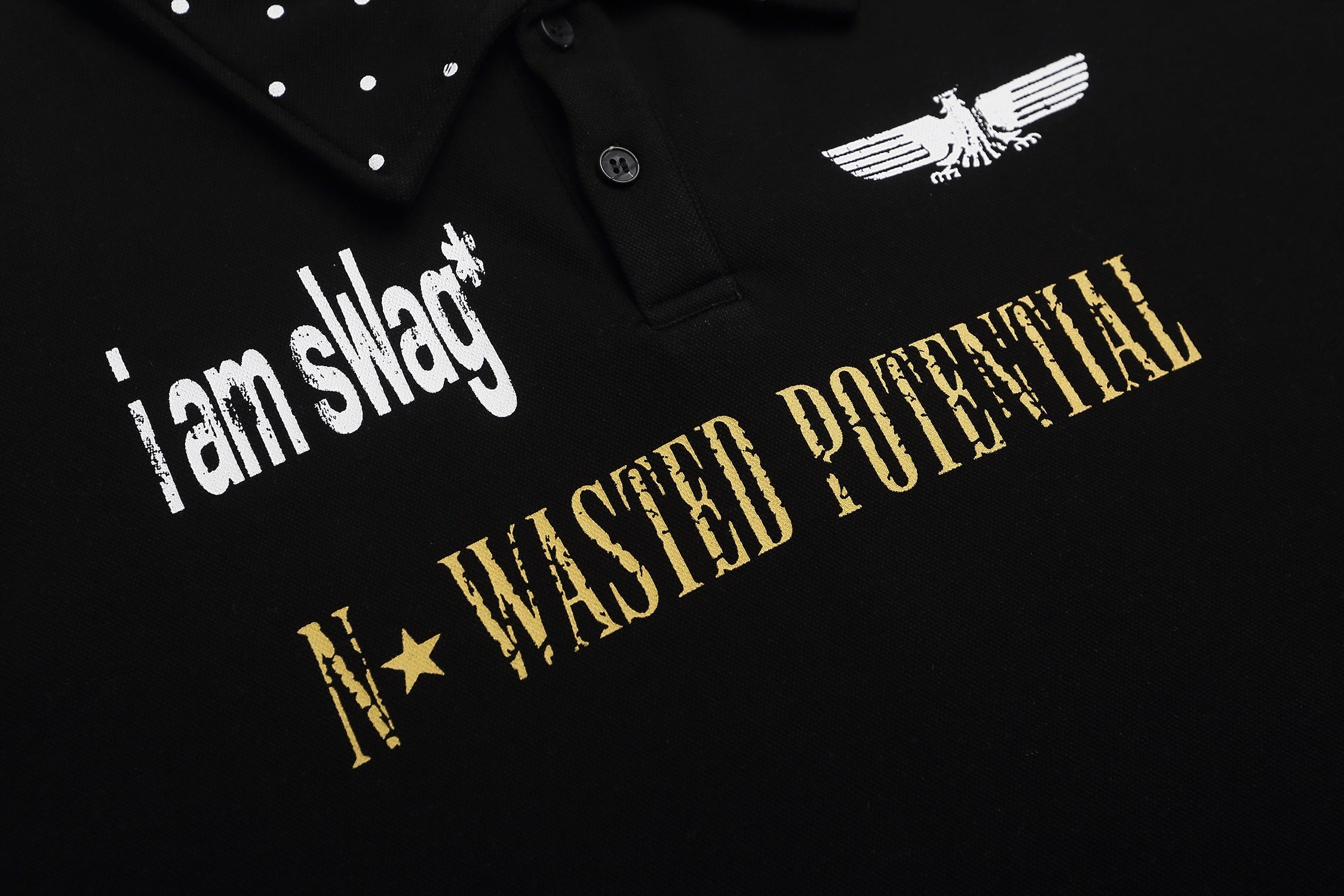 Studded Collar Graphic Polo Shirt | Y2K Streetwear