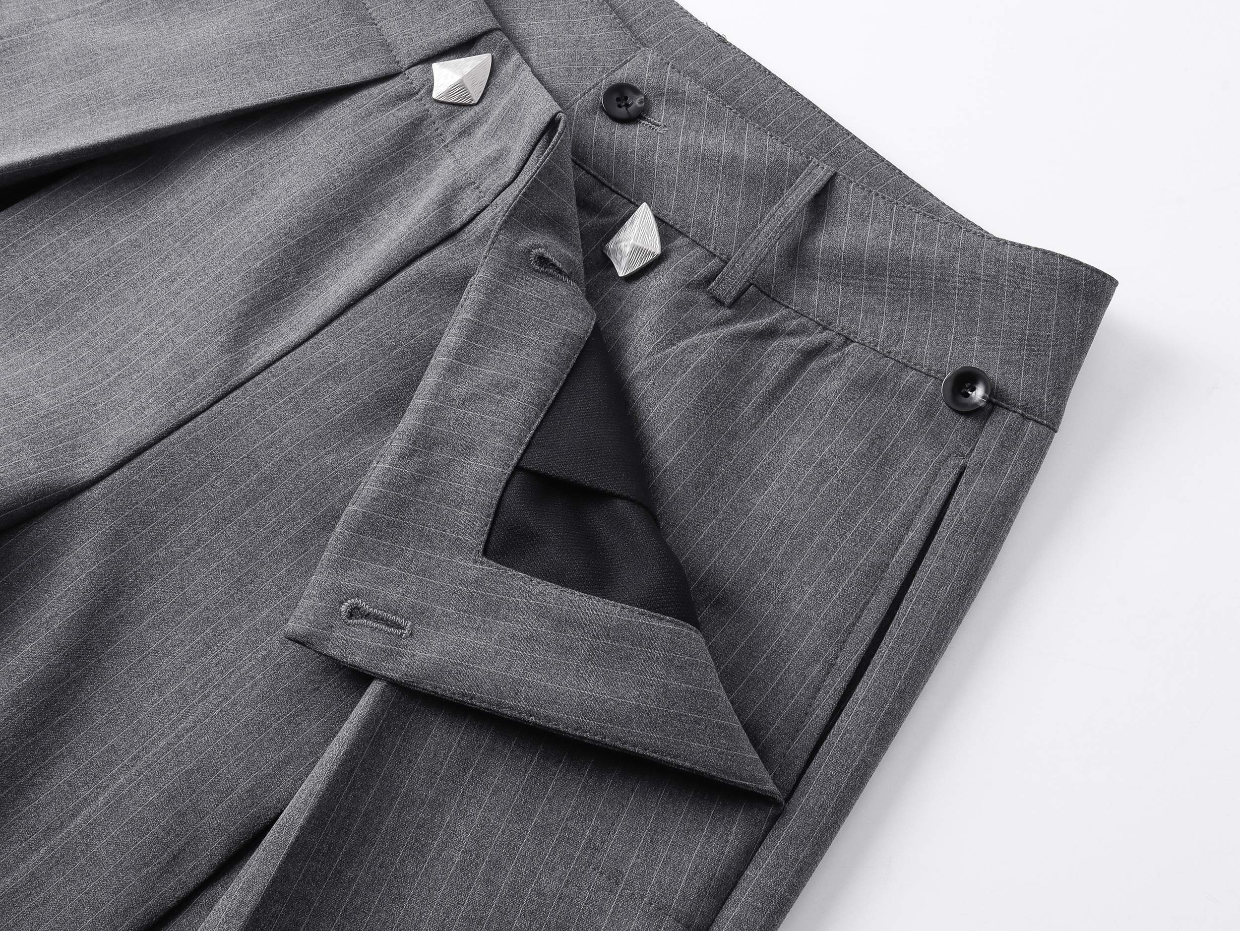 Pinstripe Wrap Wide-Leg Trousers | Avant-Garde Tailored Pants