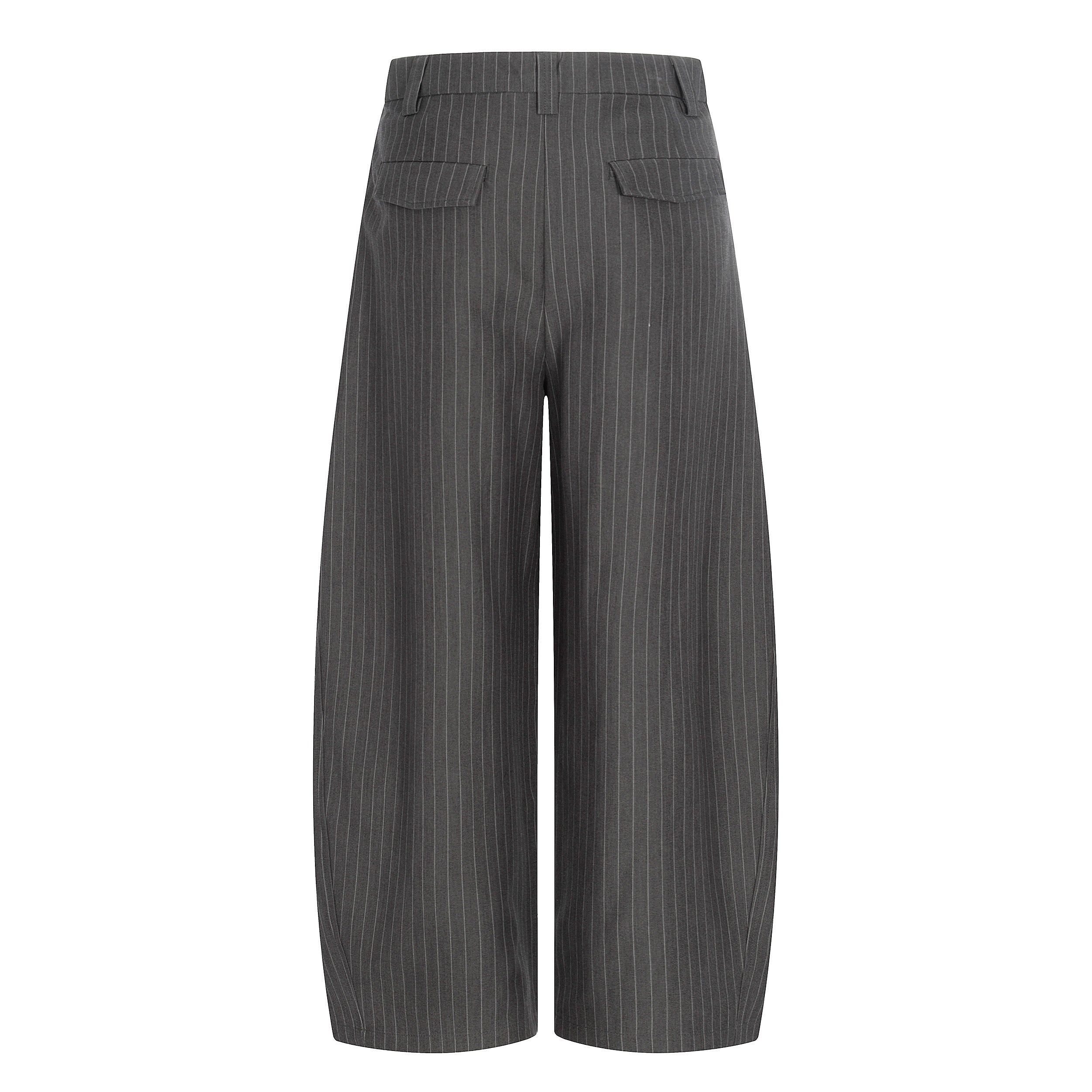 Omirad Pinstripe Wide-Leg Trousers | Grey Tailored Pants