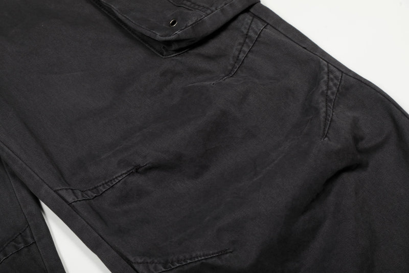 Heavy Cargo Pocket Wide-Leg Pants | Washed Cotton Streetwear