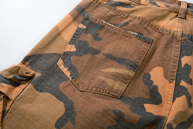 Heavy Tactical Camo Multi-Pocket Wide-Leg Cargo Pants