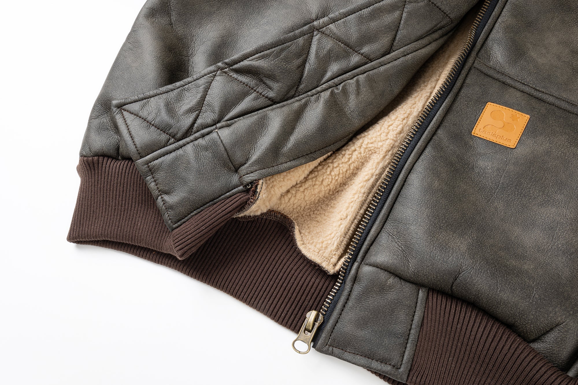 Omirad Vintage Hooded PU Jacket | Fleece-Lined Bomber
