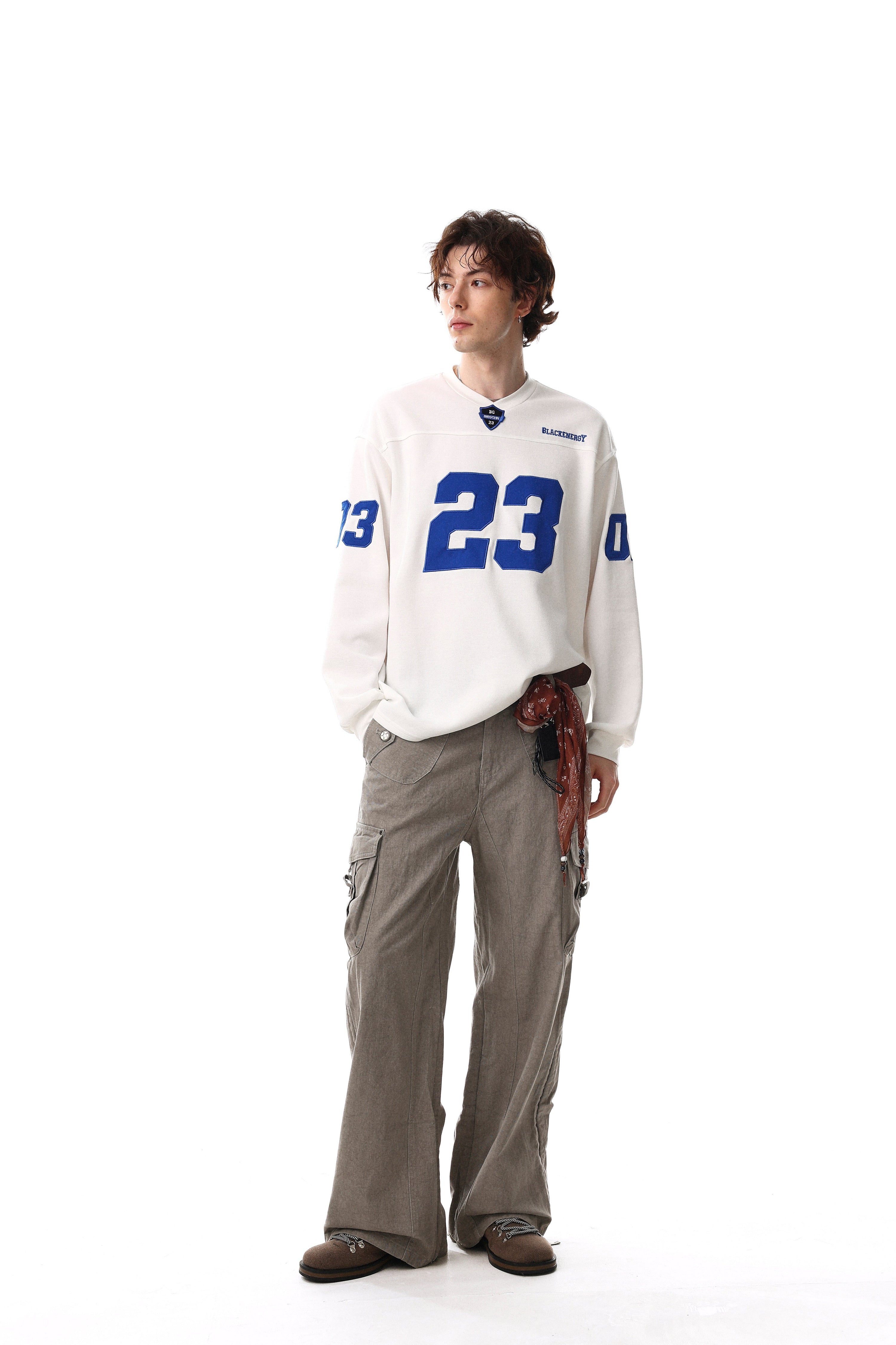Varsity Number Graphic Long Sleeve Tee | Athletic Streetwear