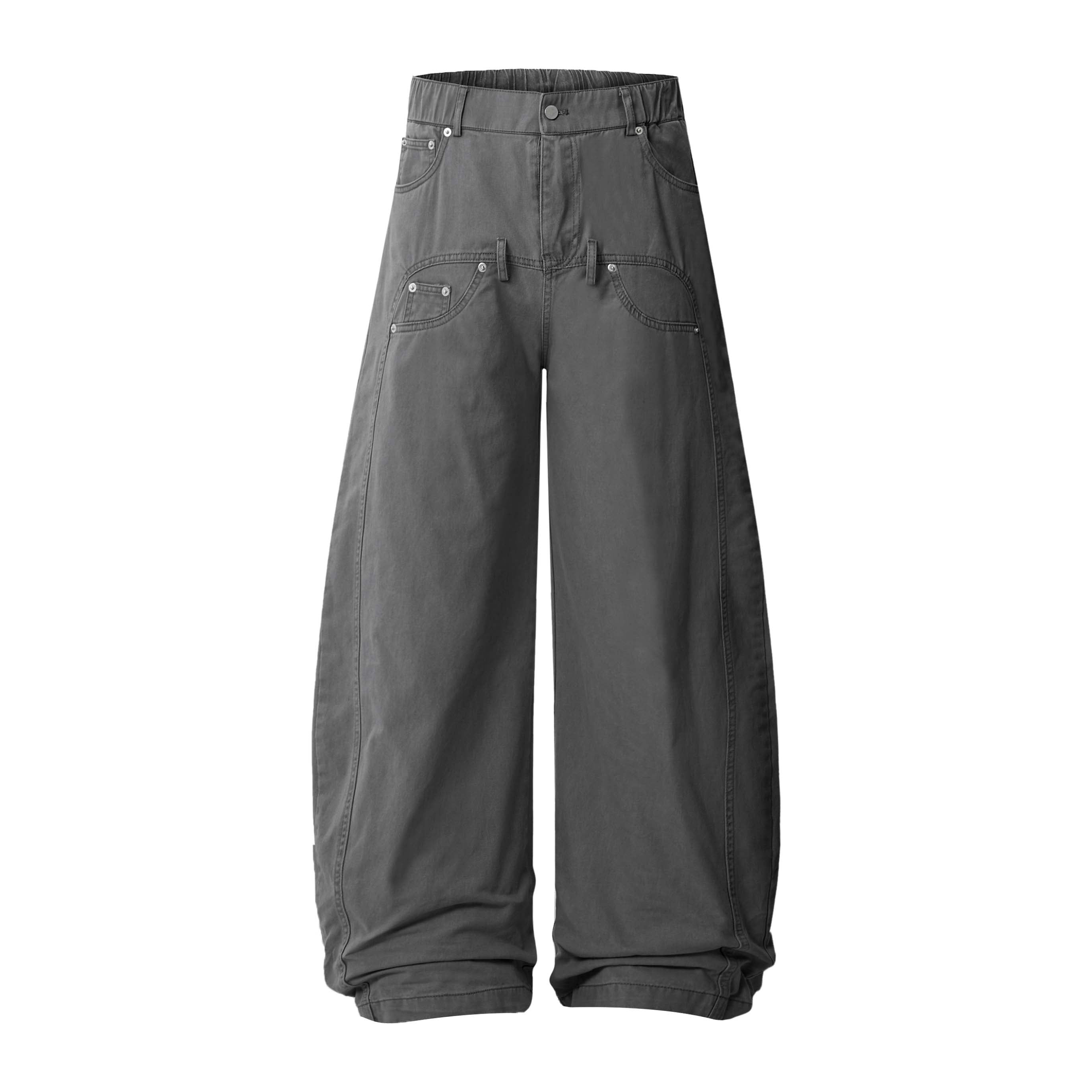 Omirad Vintage Wide-Leg Stacked Barrel Pants | 100% Cotton