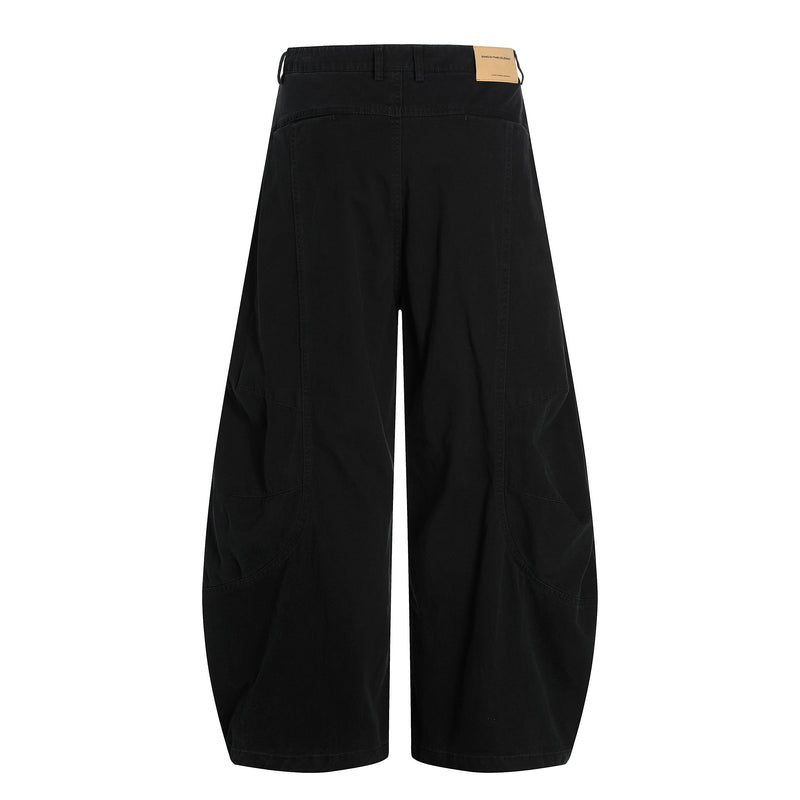Sculpted Barrel-Leg Cargo Pants | Wide Silhouette Cotton
