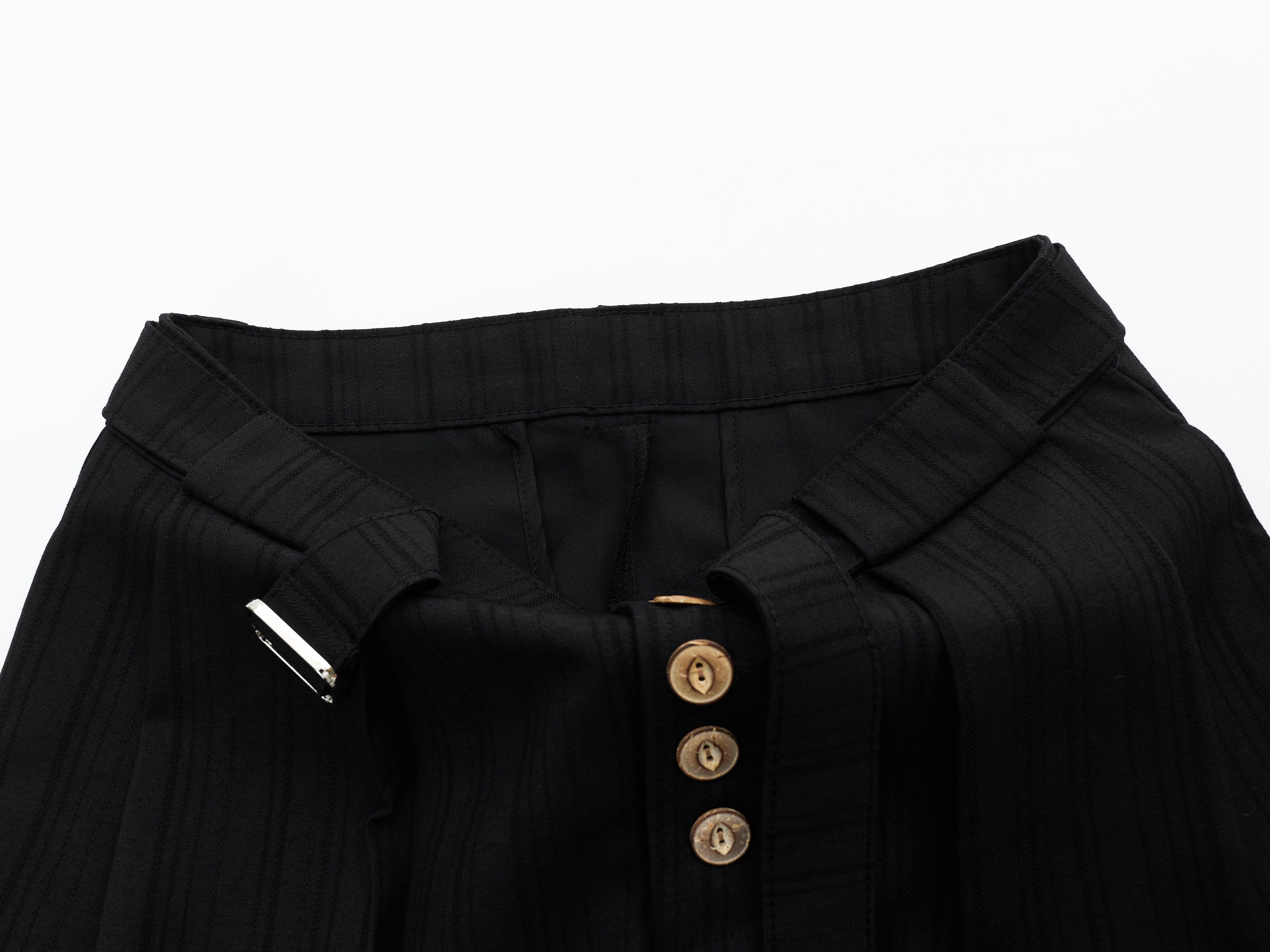 Deconstructed Pinstripe Wide-Leg Trousers | Vintage Tailored