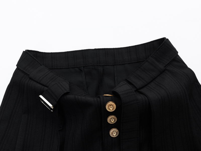 Deconstructed Pinstripe Wide-Leg Trousers | Vintage Tailored