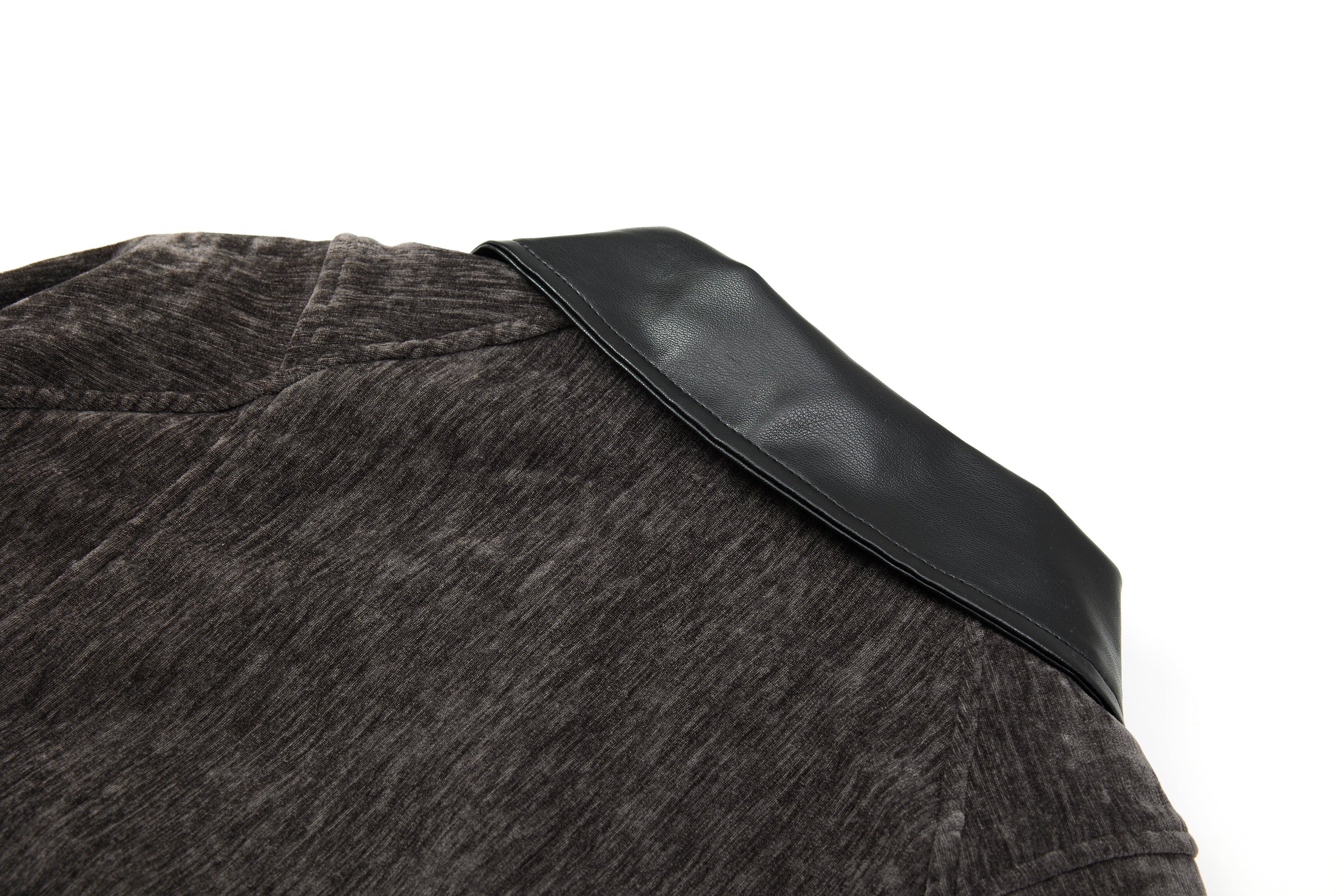 Omirad Chenille Bomber Jacket with Faux-Leather Collar