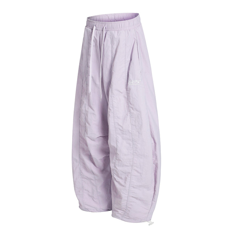 Pastel Nylon Stacked Balloon Pants | Streetwear Trousers