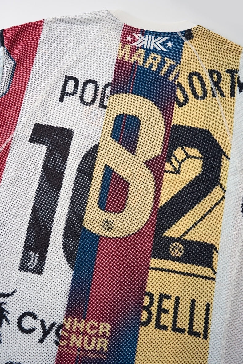 Omirad Vintage Football Patchwork Mesh Jersey | Streetwear