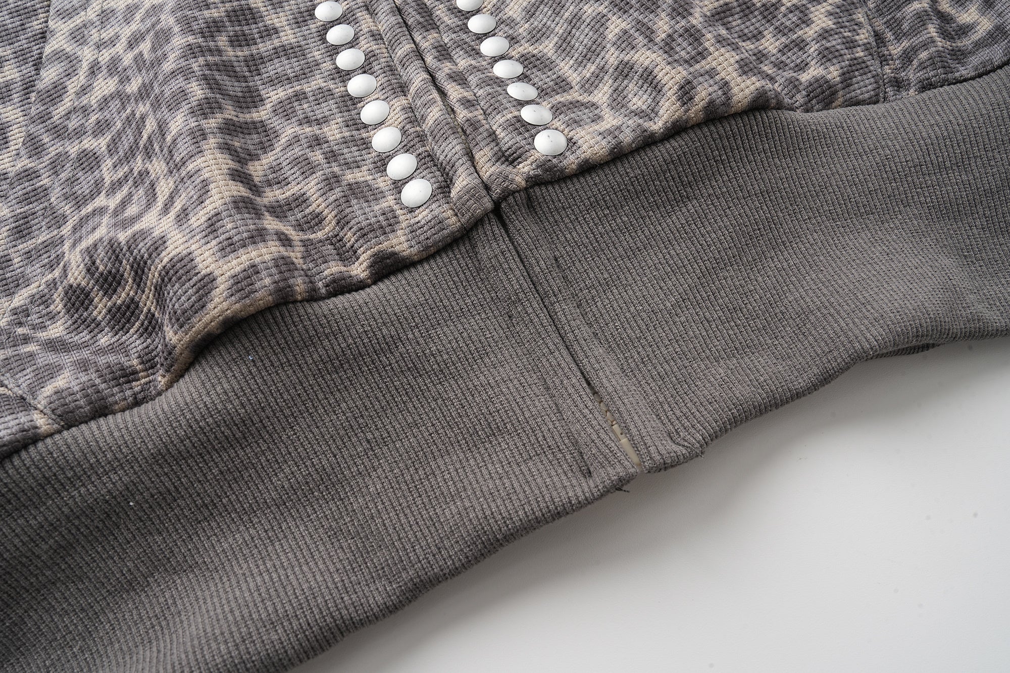 Studded Cross Cropped Zip Hoodie | Leopard & Heather