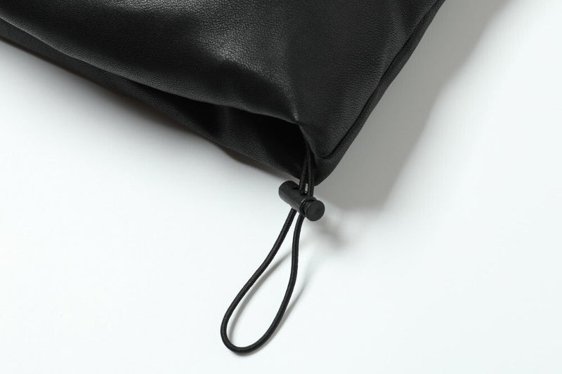 Omirad PU Gloss Bat-Ear Hooded Puffer Jacket | Black