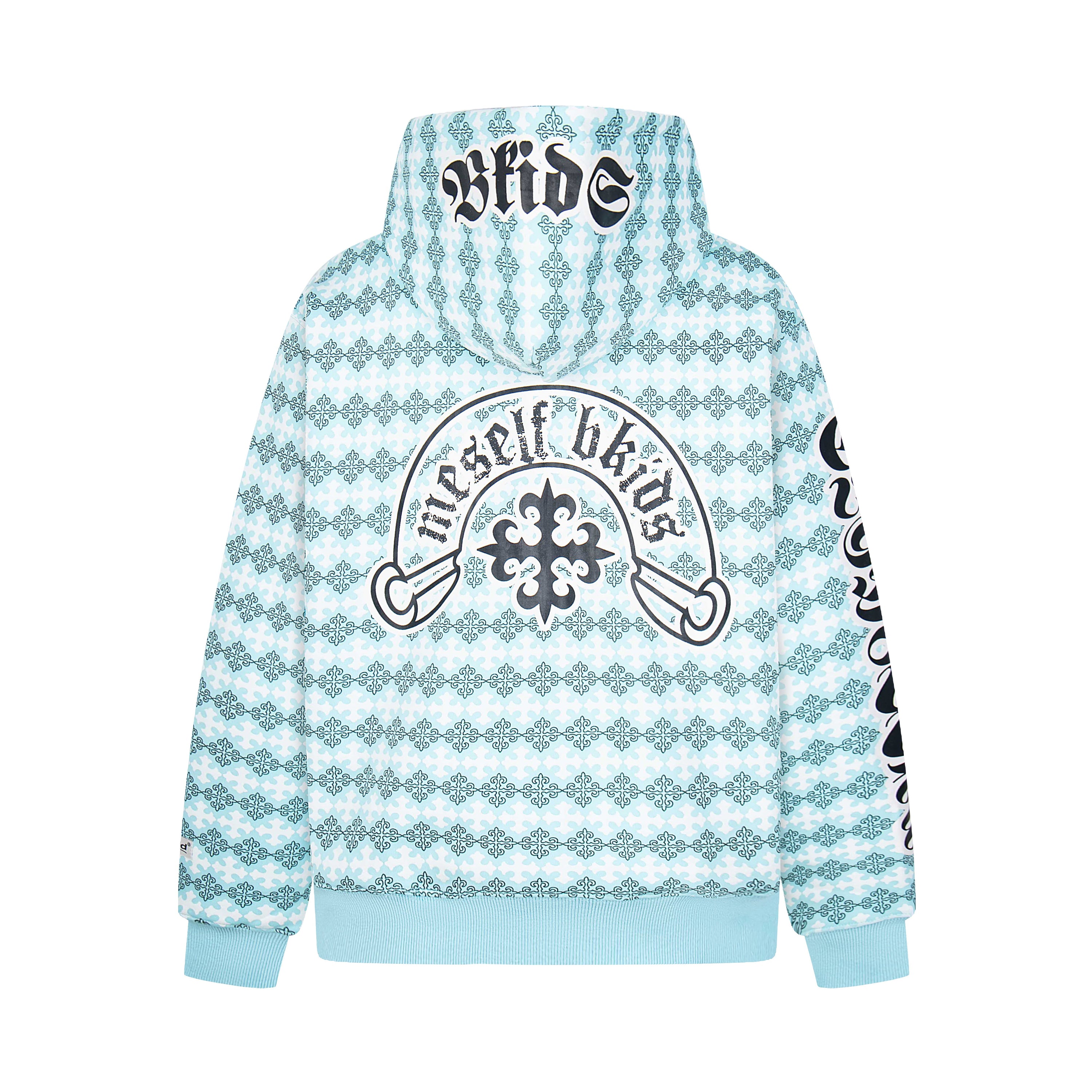 Gothic Cross Pattern Full-Zip Hoodie | Y2K Streetwear