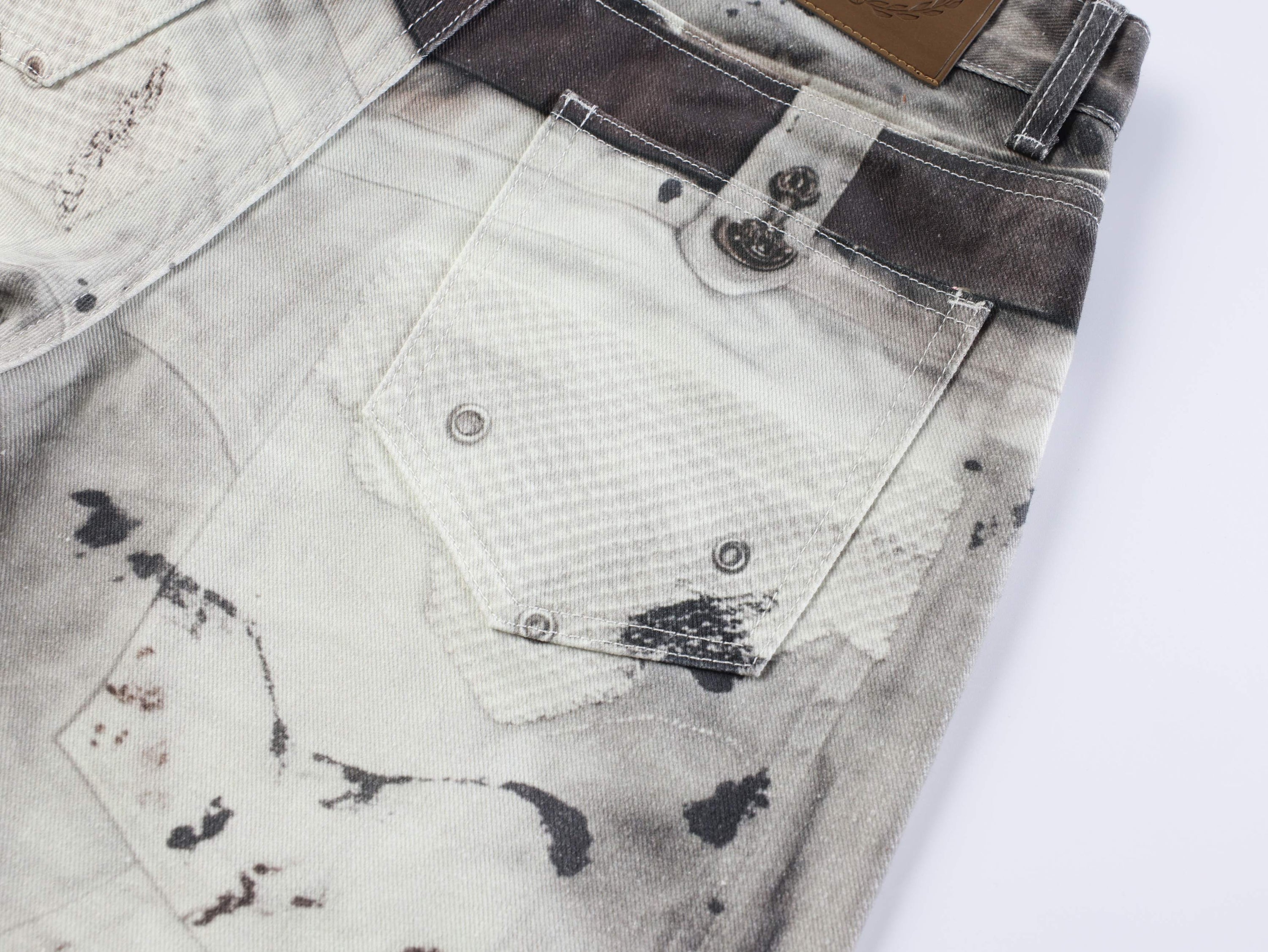 Omirad Abstract Wash Wide-Leg Jeans | Oversized Streetwear Denim