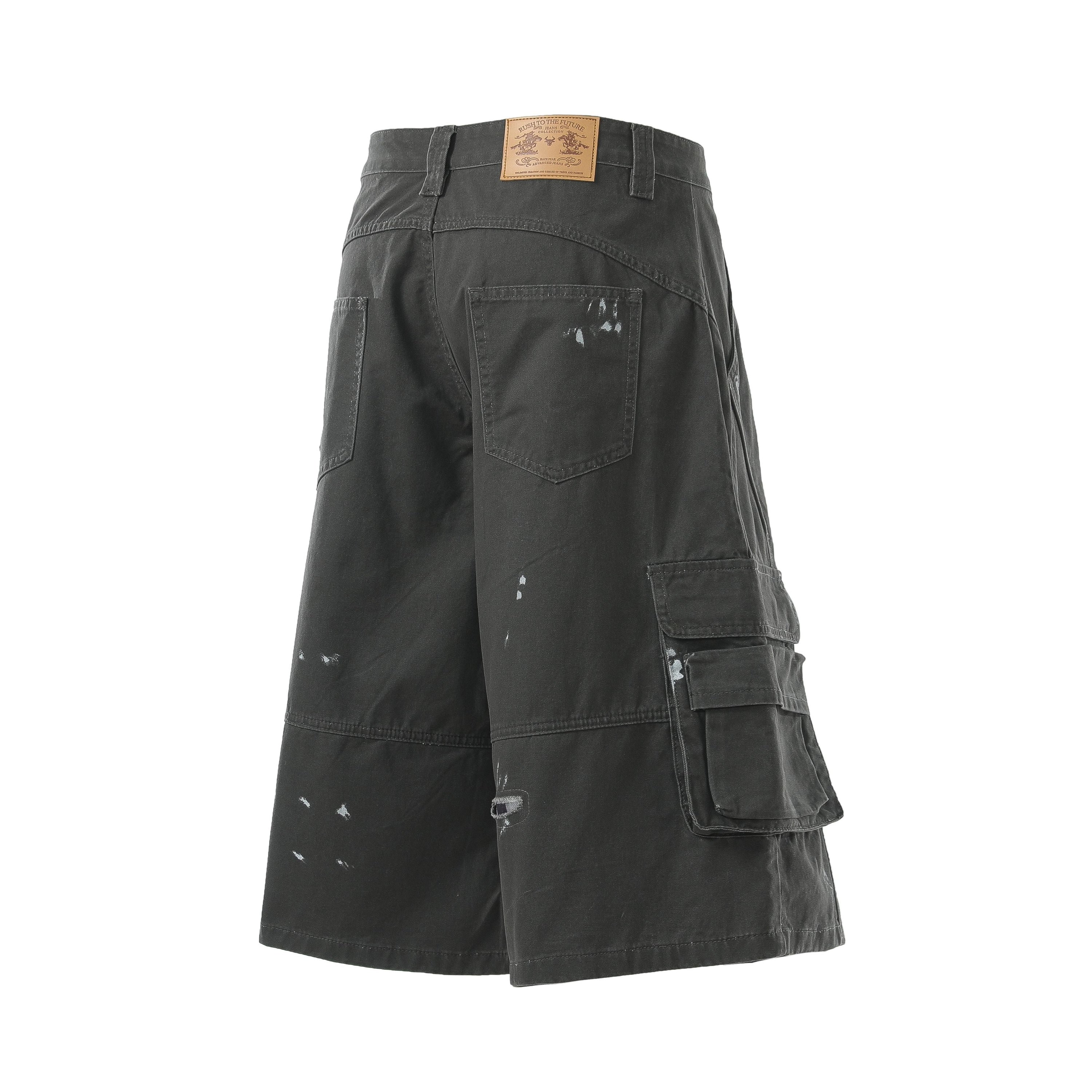 Omirad Distressed Utility Cargo Shorts | Wide-Leg Fit