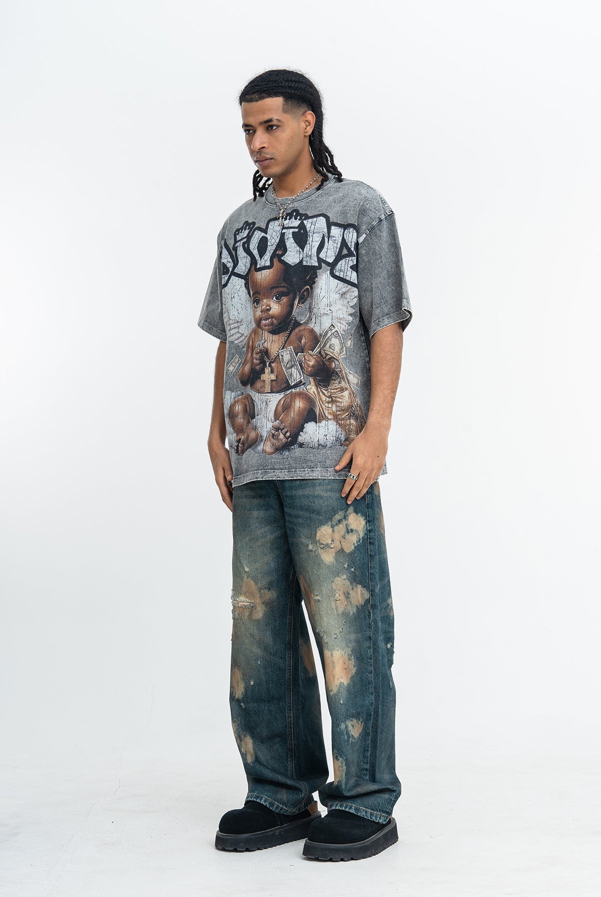 Omirad Divine Baby Vintage Wash Graphic T-Shirt | Street Luxury