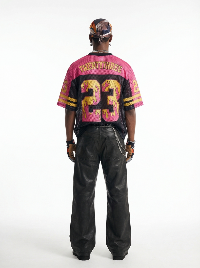 Omirad Flame 23 Mesh Jersey T-Shirt | Streetwear Football Top