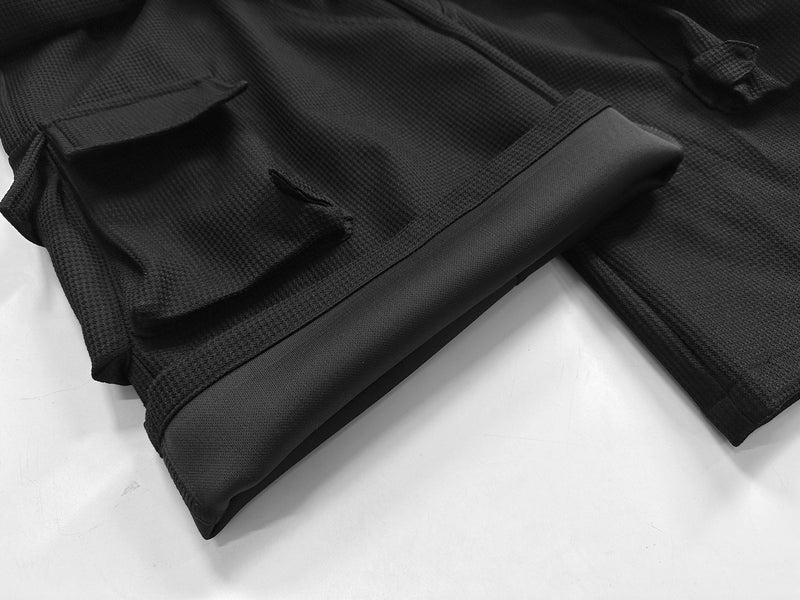 Omirad Multi-Pocket Wide-Leg Utility Cargo Pants | Black
