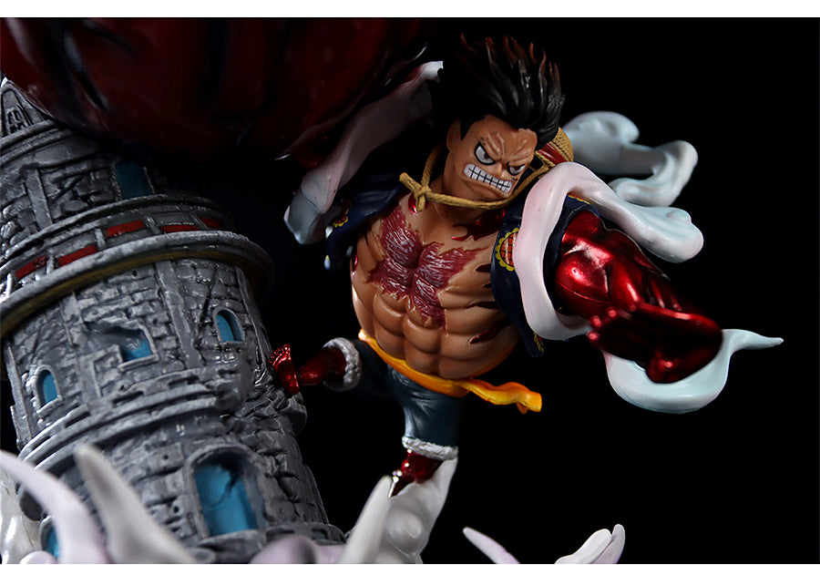 Luffy Gear 5 Action Figurine – 28cm with Fiery Attack and Dynamic Base, Limited Edition – One Piece Collectible