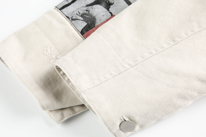 Omirad Graphic Work Jacket | Distressed Cotton Streetwear